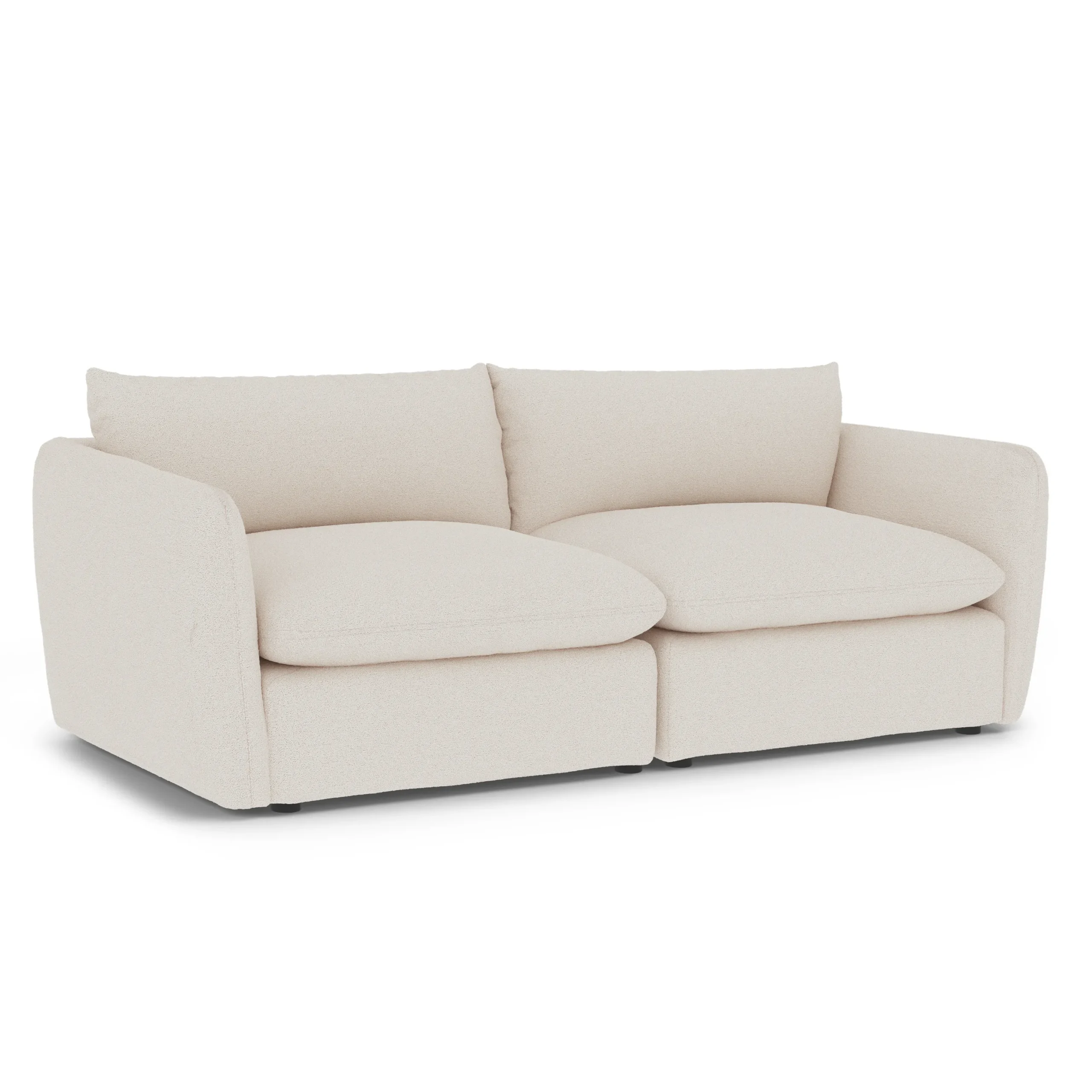 Leigh 92_ Modular Sofa - Ivory Wool Bouclé - Image 9