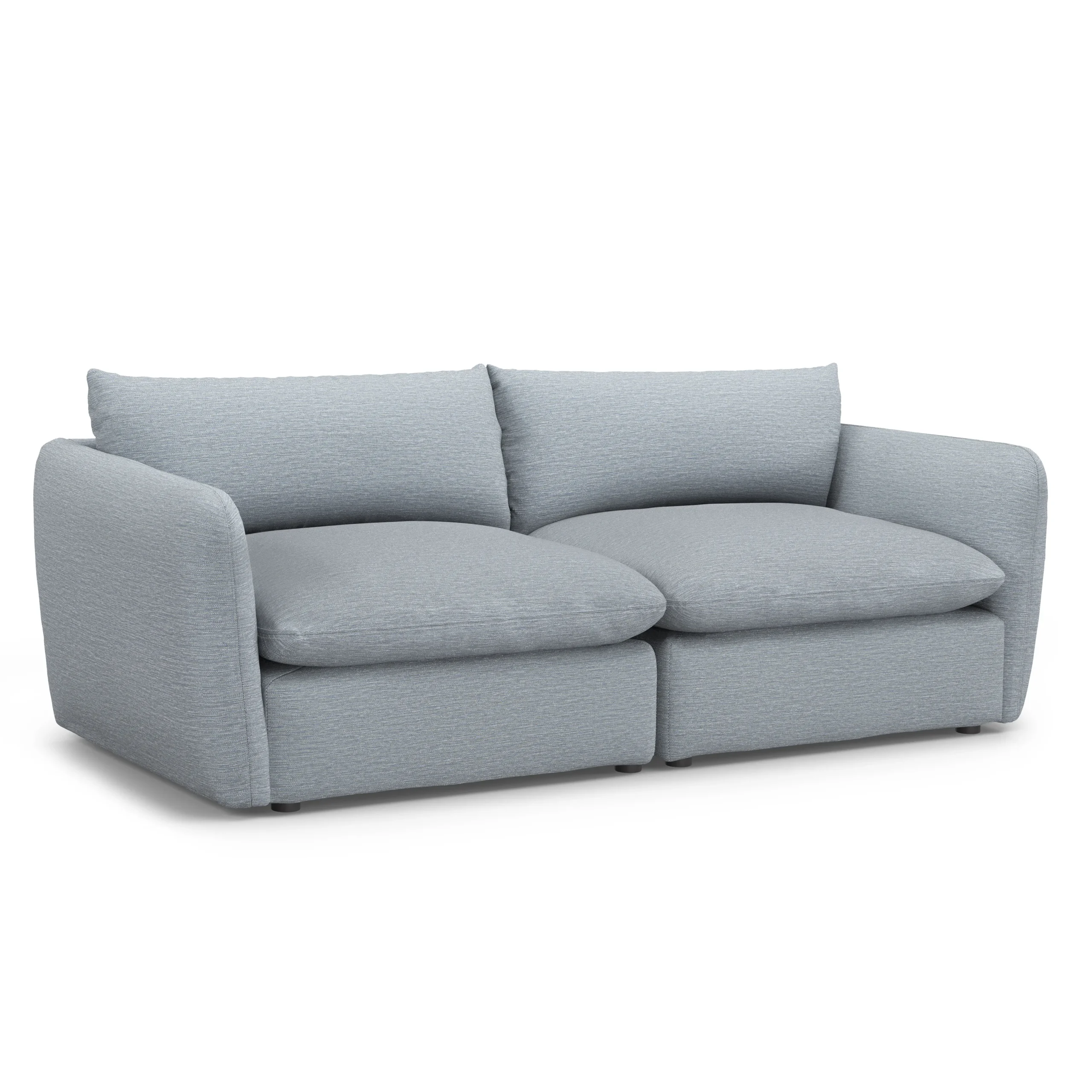 Leigh 92_ Modular Sofa - Silver Light Blue - Image 12