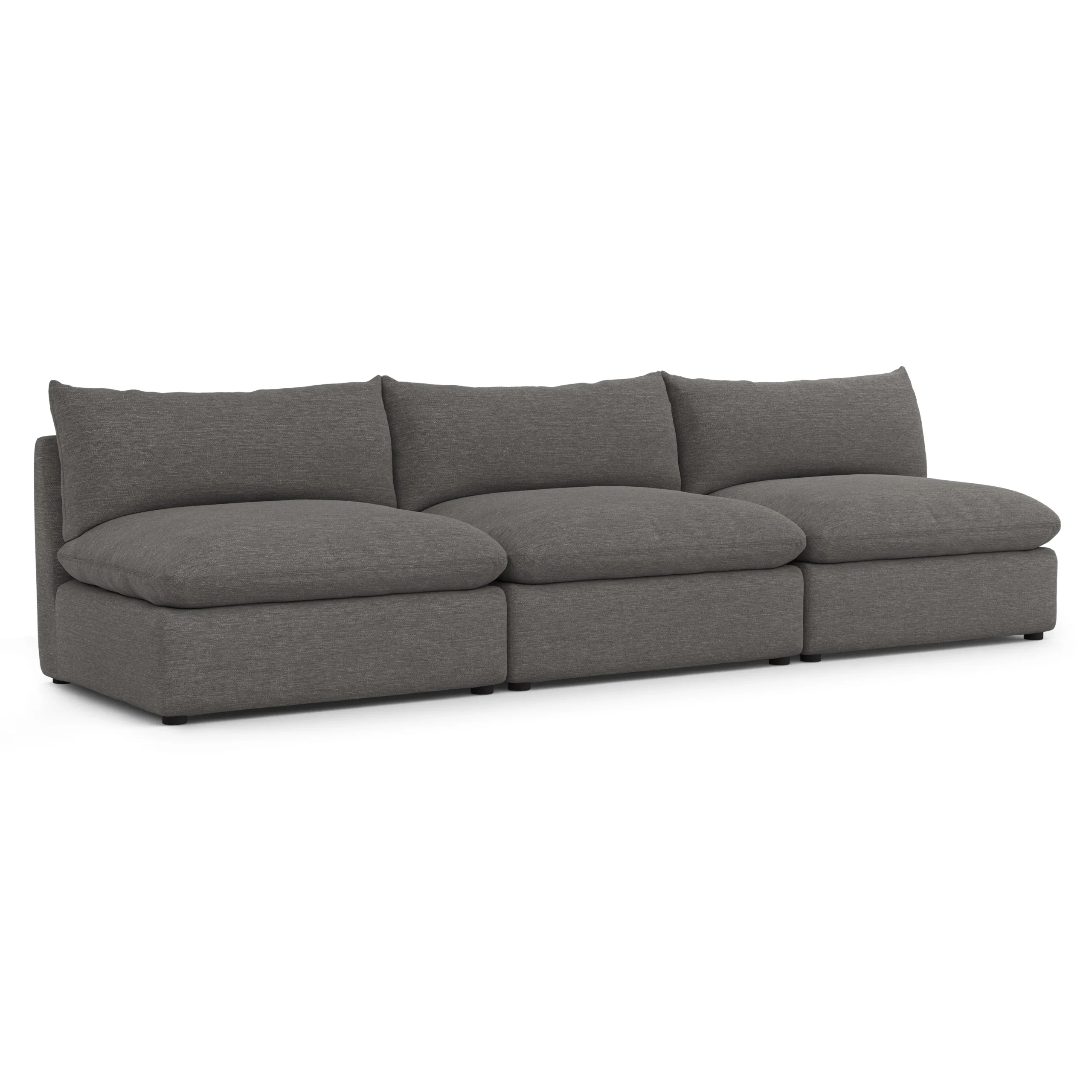 Leigh 118_ Armless Modular Sofa - Silver Gray - Image 3