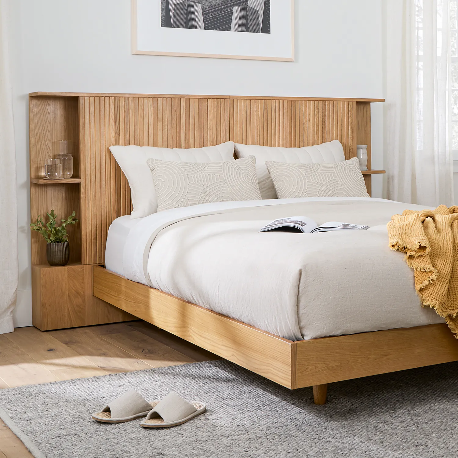 Basi Queen Bed Frame - Oak - Image 9