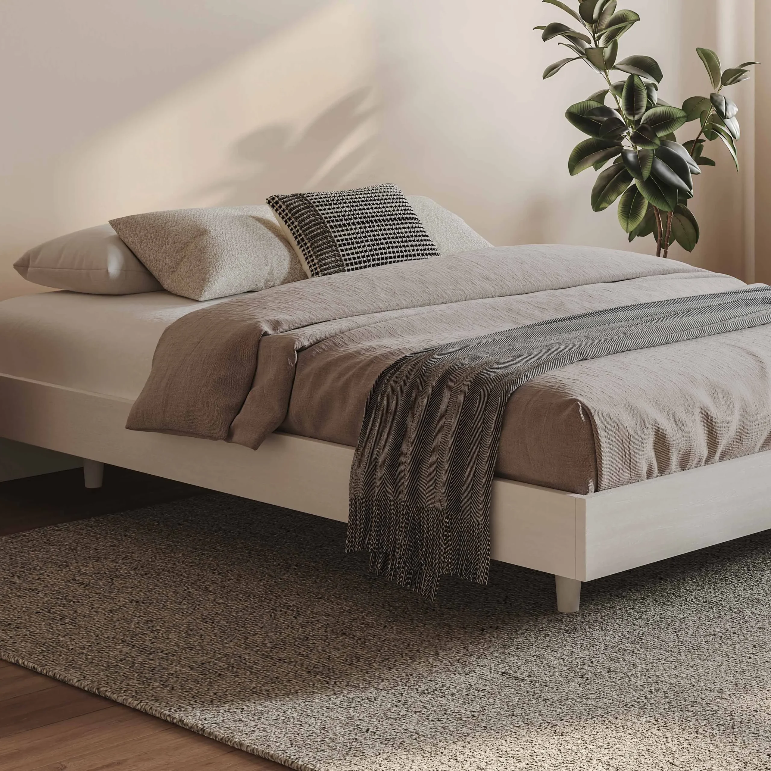 Basi Queen Bed Frame - White - Image 6