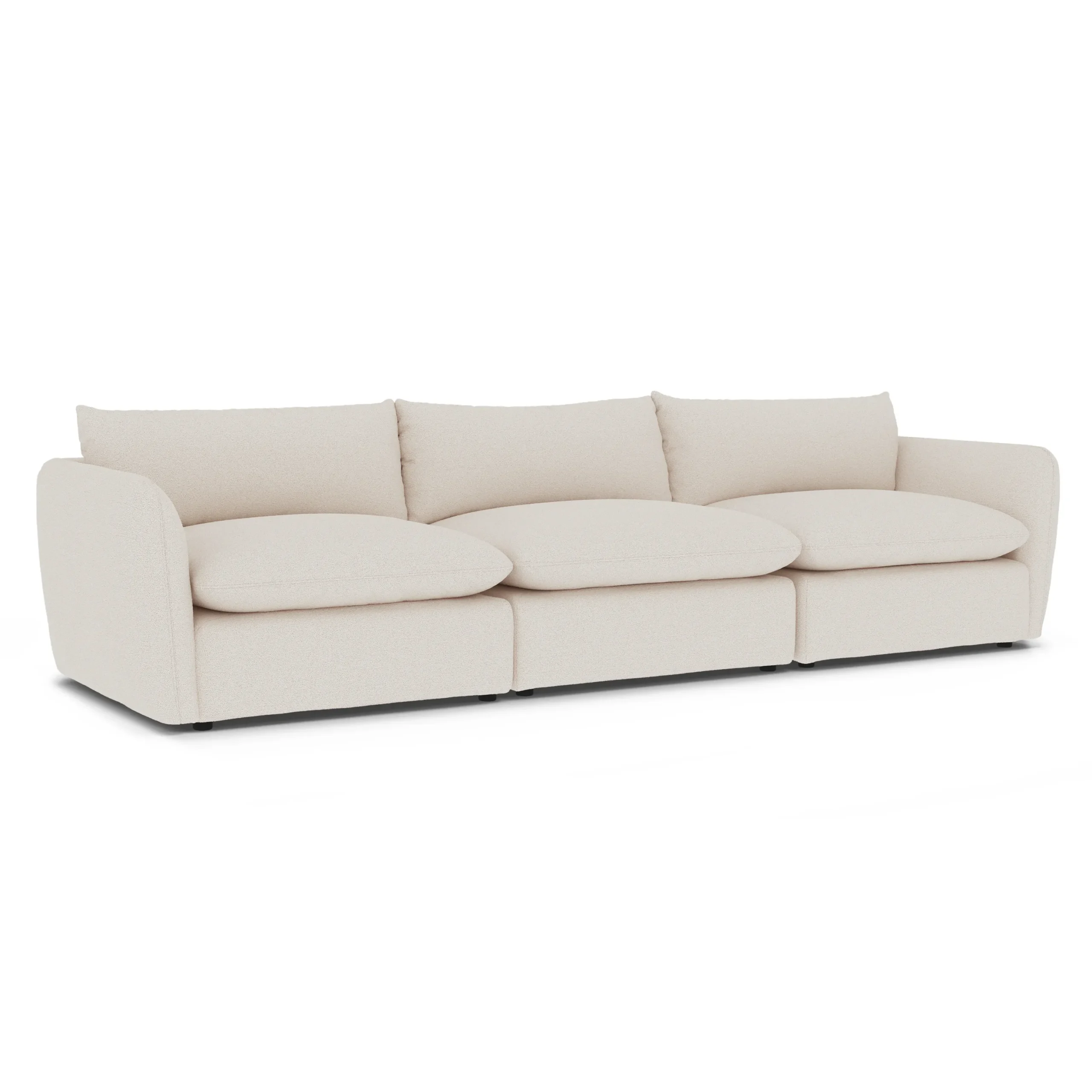 Leigh 131.5_ Modular Sofa - Ivory Wool Bouclé - Image 10