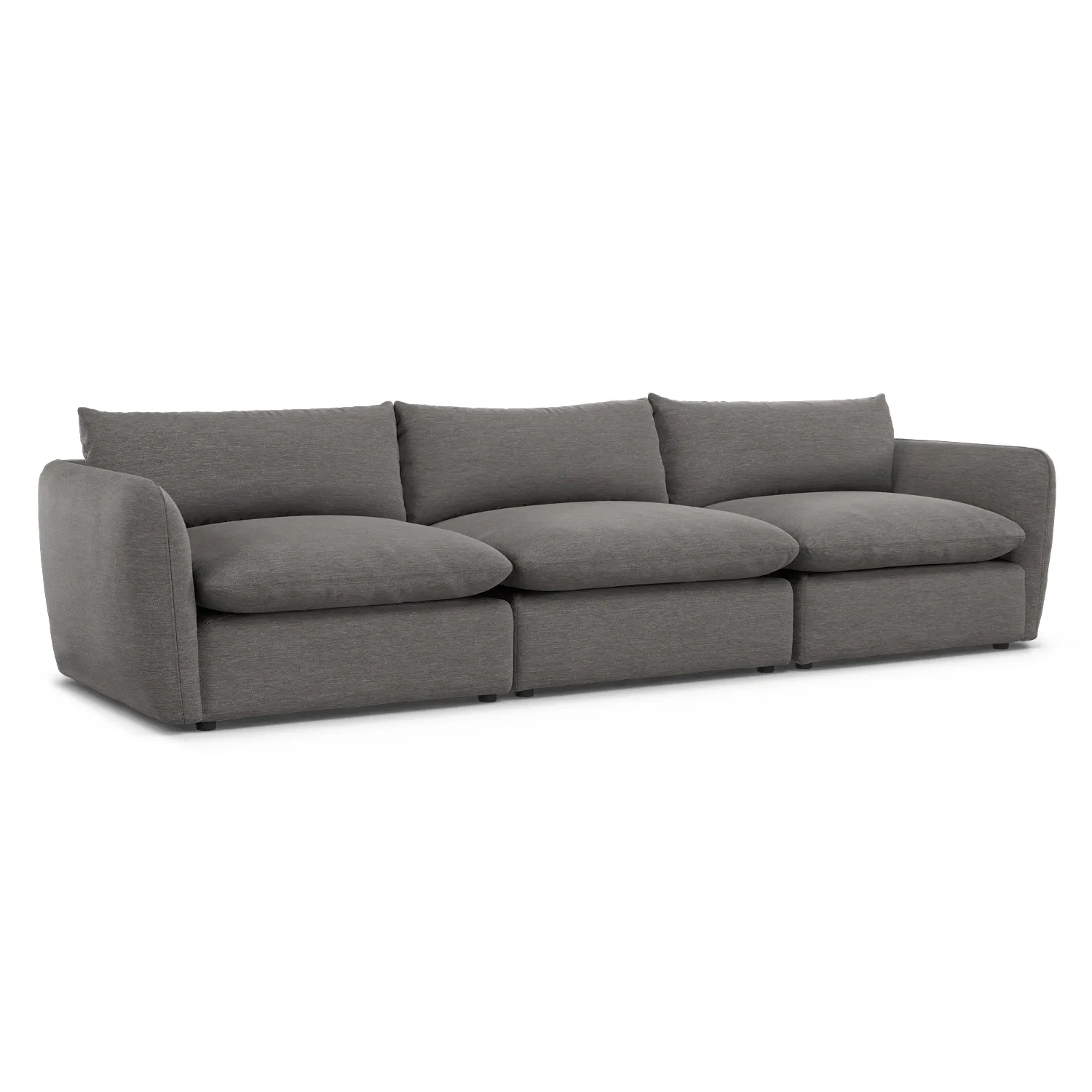 Leigh 131.5_ Modular Sofa - Silver Gray - Image 3