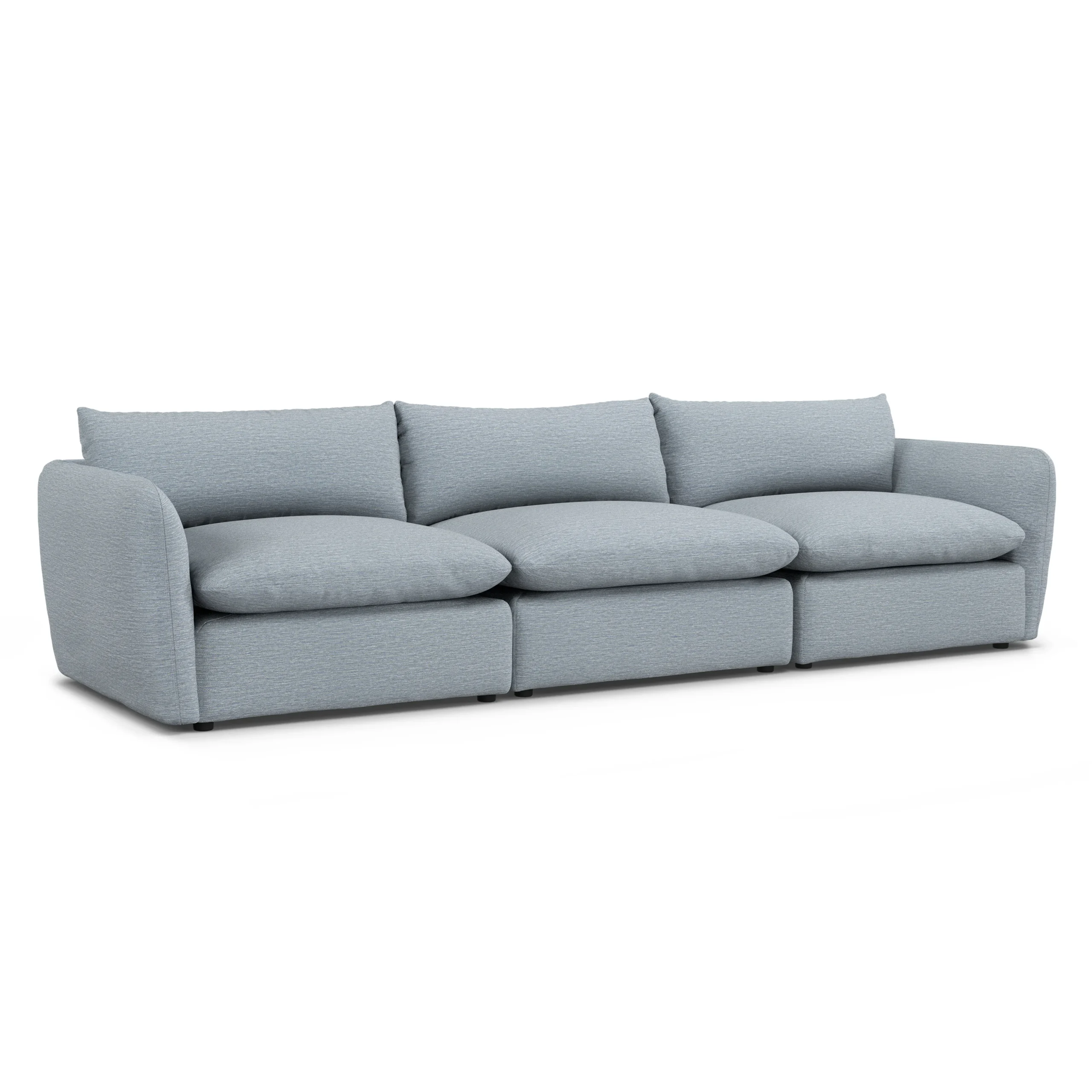 Leigh 131.5_ Modular Sofa - Silver Light Blue - Image 12