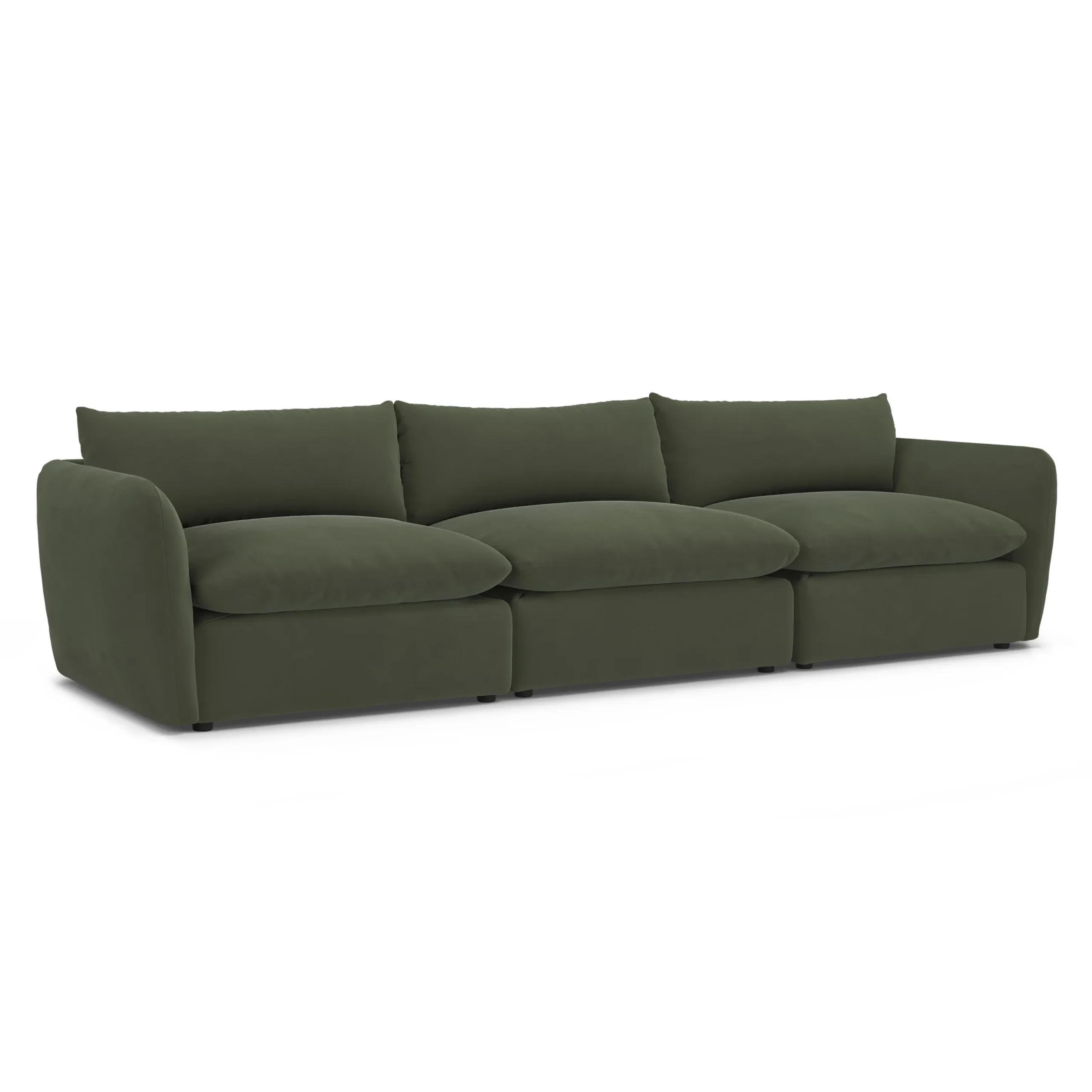 Leigh 131.5_ Velvet Modular Sofa - Hale Fir Green - Image 12