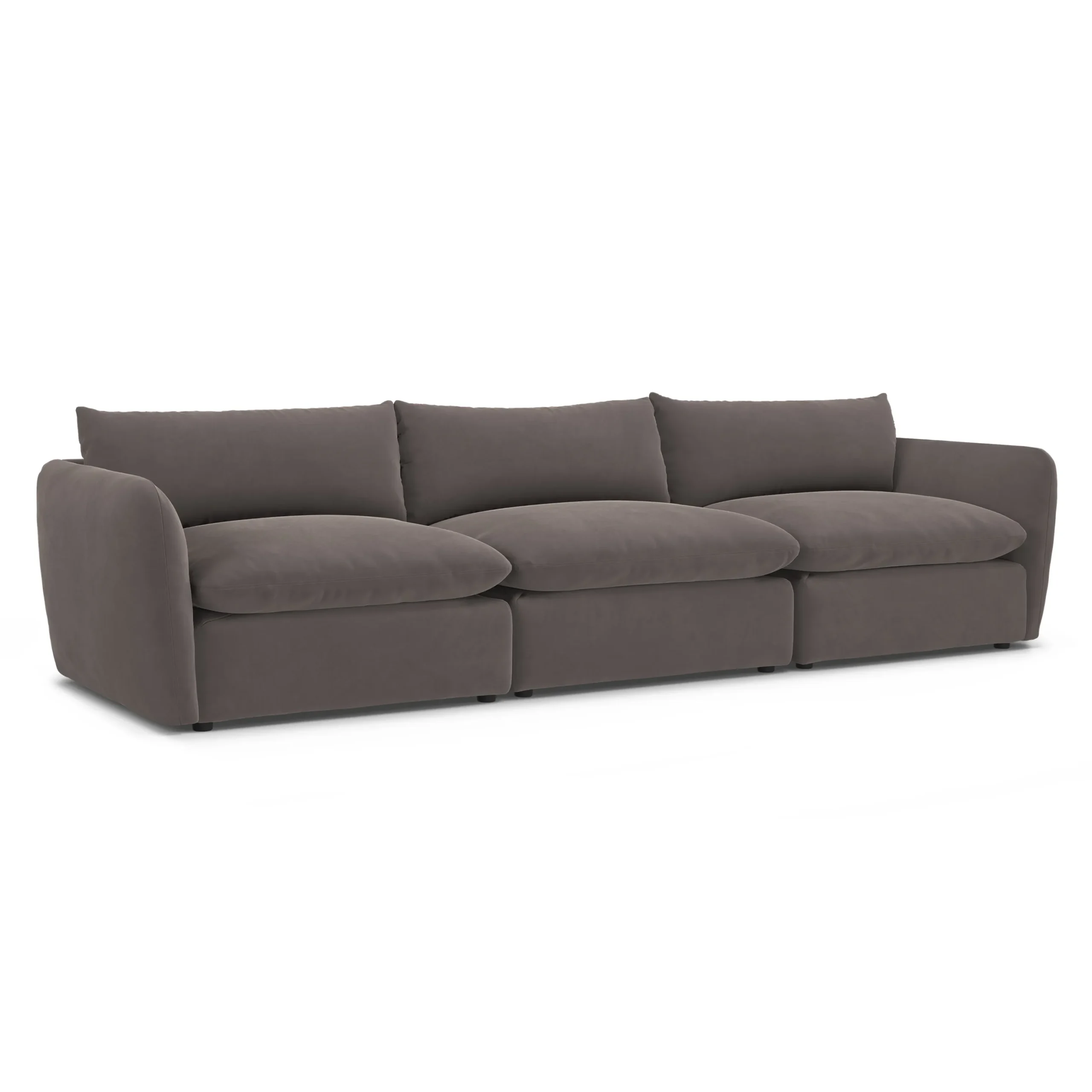 Leigh 131.5_ Velvet Modular Sofa - Hale Warm Gray - Image 3