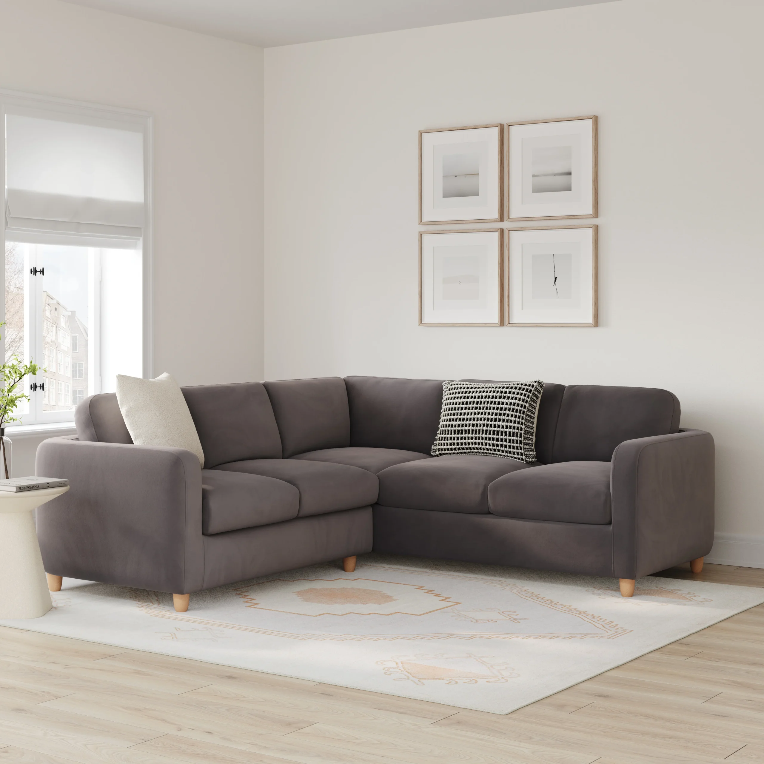 Vati 92_ Velvet Corner Sectional - Natural Oak and Hale Warm Gray - Image 20