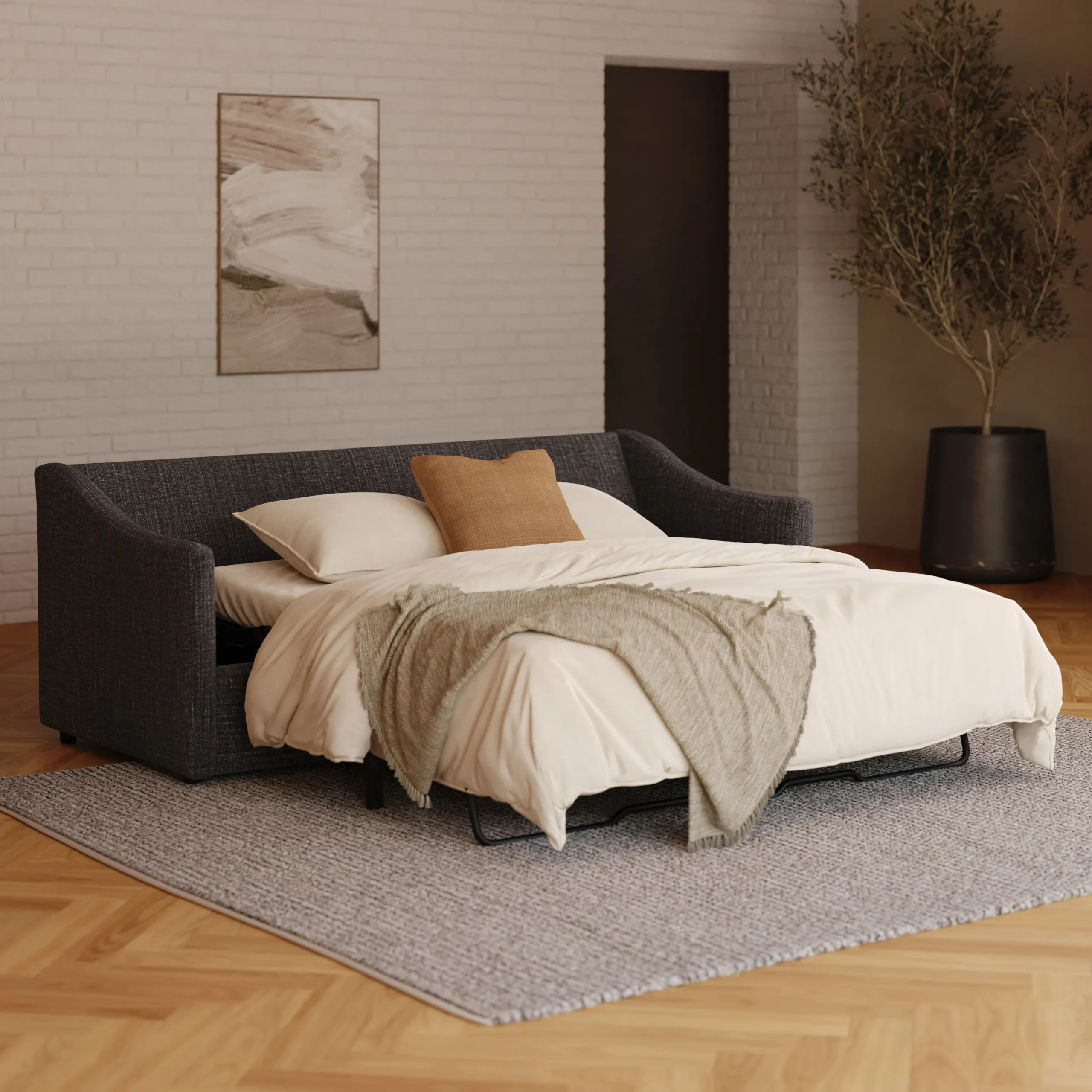 Landry 84.5_ Sofa Bed - Napa Charcoal - Image 2