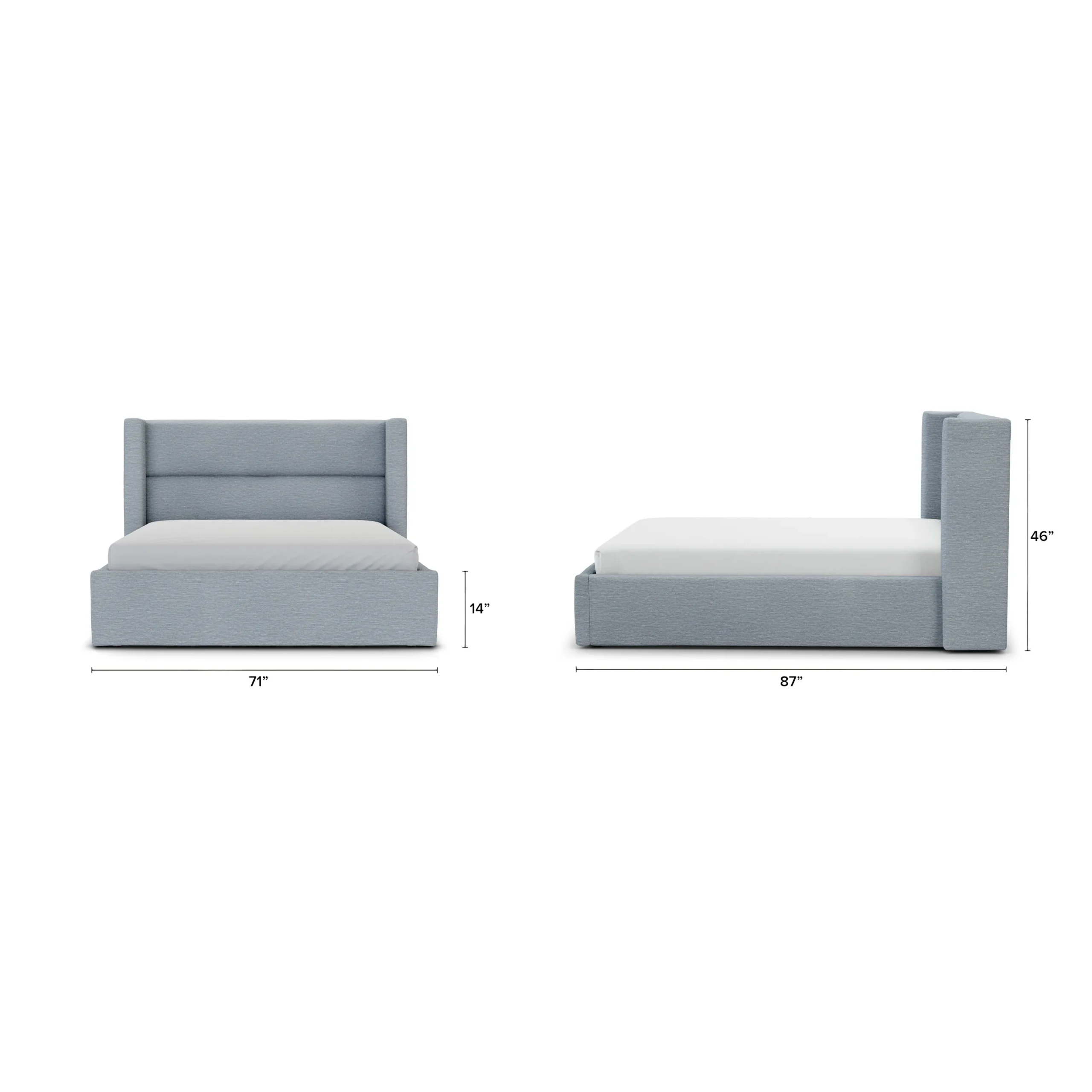 Calabri Queen Upholstered Bed - Silver Light Blue - Image 8