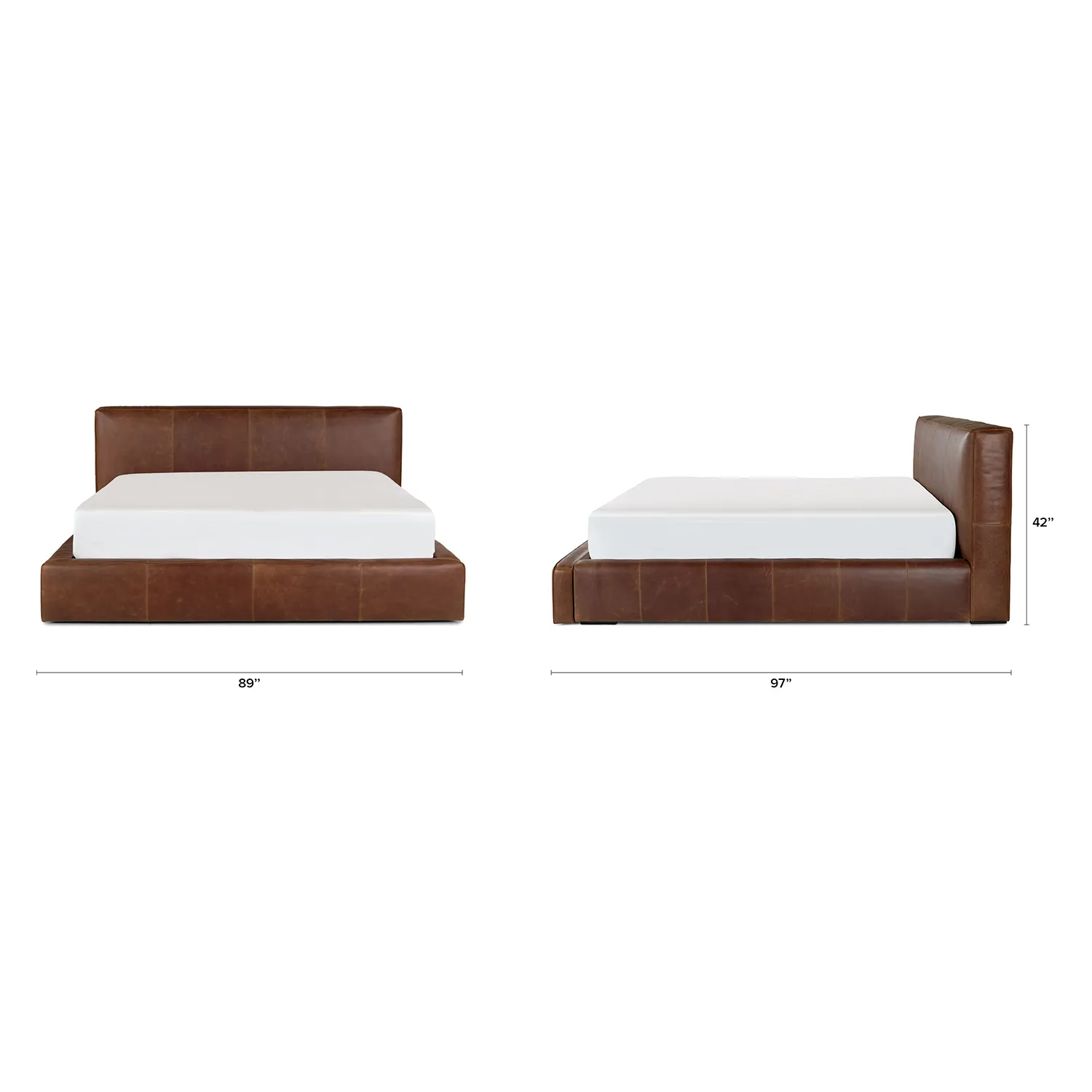 Cigar King Leather Storage Bed - Rawhide Brown - Image 12