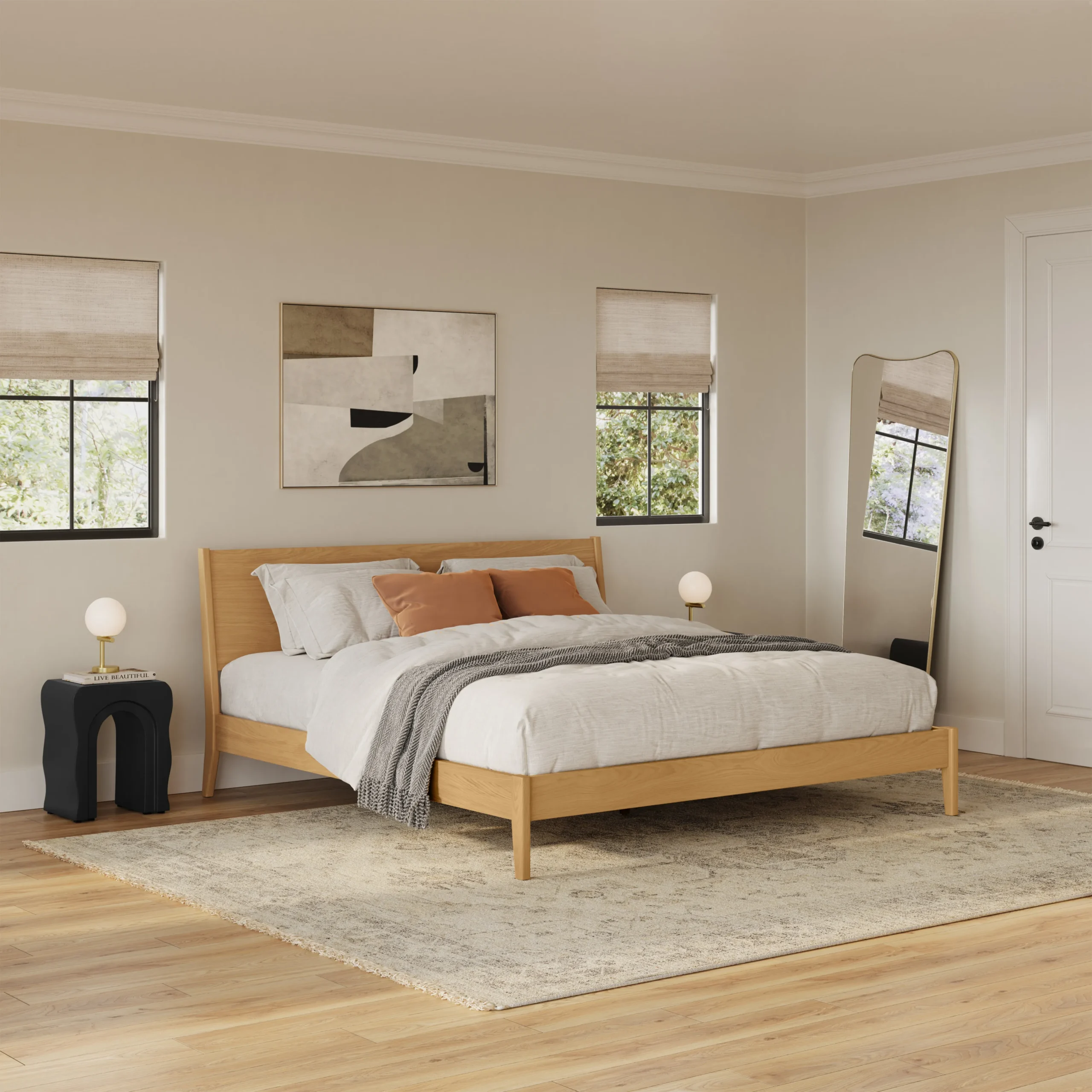Cooper King Low Profile Bed - Natural Oak