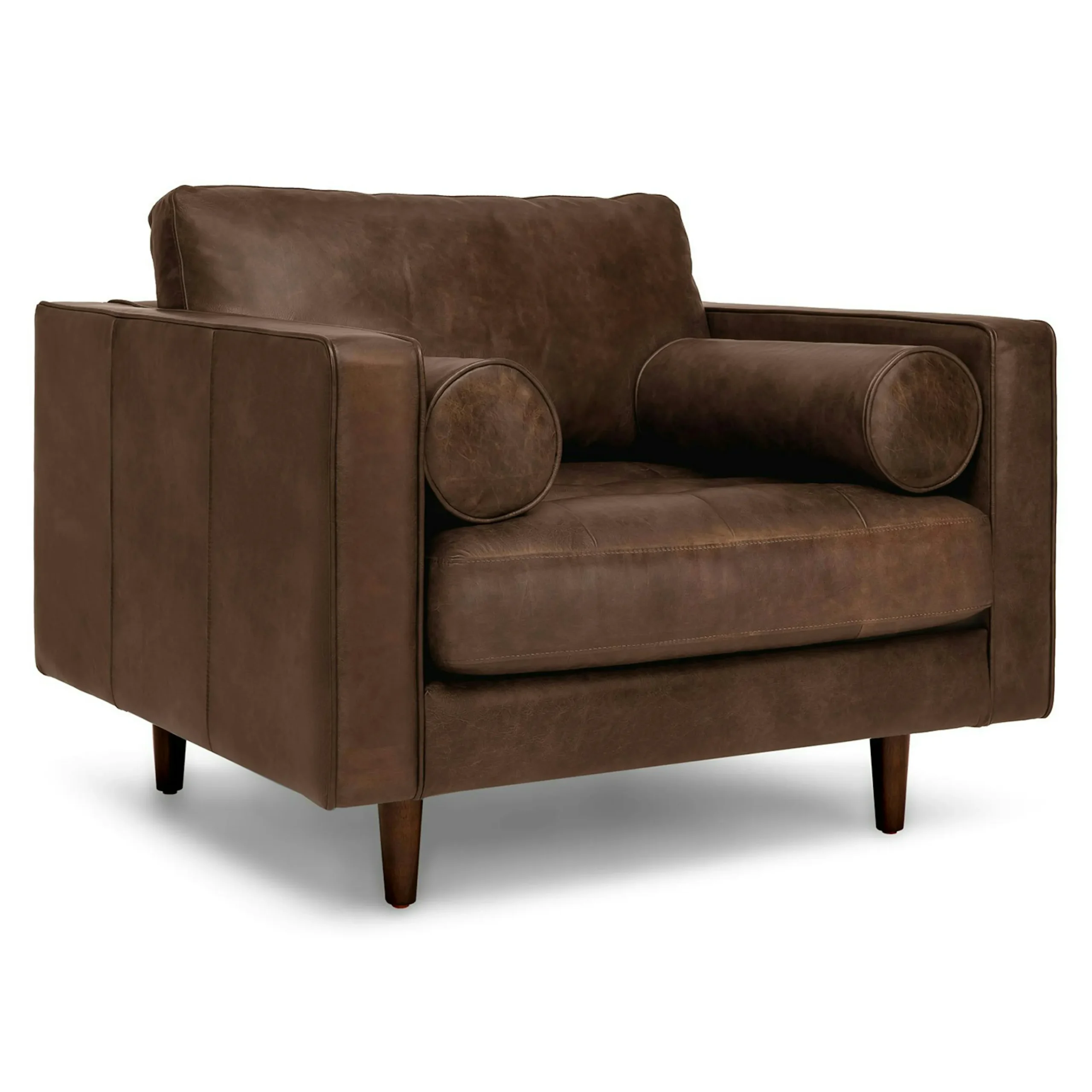 Sven 42_ Tufted Leather Lounge Chair - Charme Chocolat - Image 12