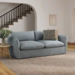 Leigh 86_ Sofa Bed - Silver Light Blue