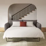 Leigh 86_ Velvet Sofa Bed - Hale Warm Gray