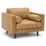 Sven 42_ Tufted Leather Lounge Chair - Charme Tan