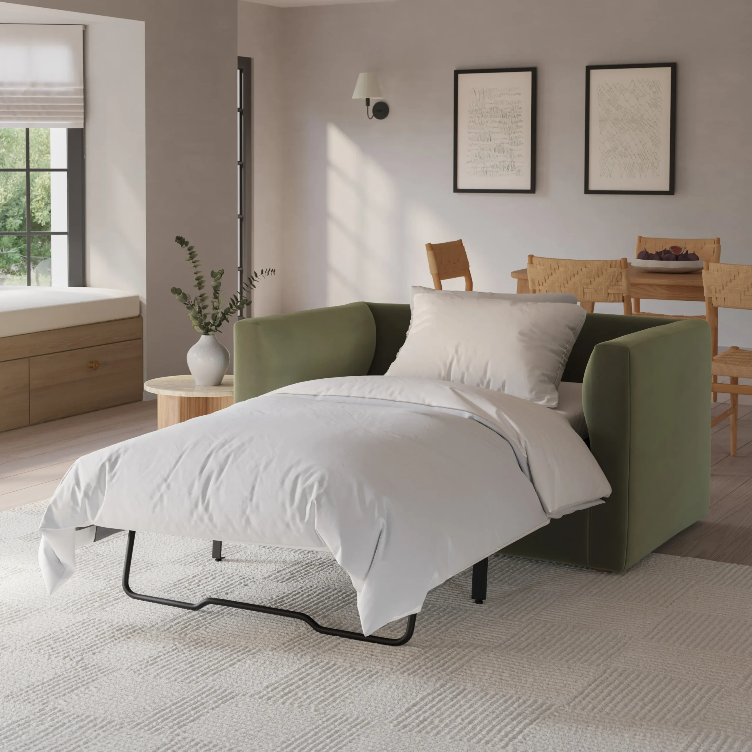 Marina 57_ Velvet Sleeper Chair - Hale Fir Green - Image 2