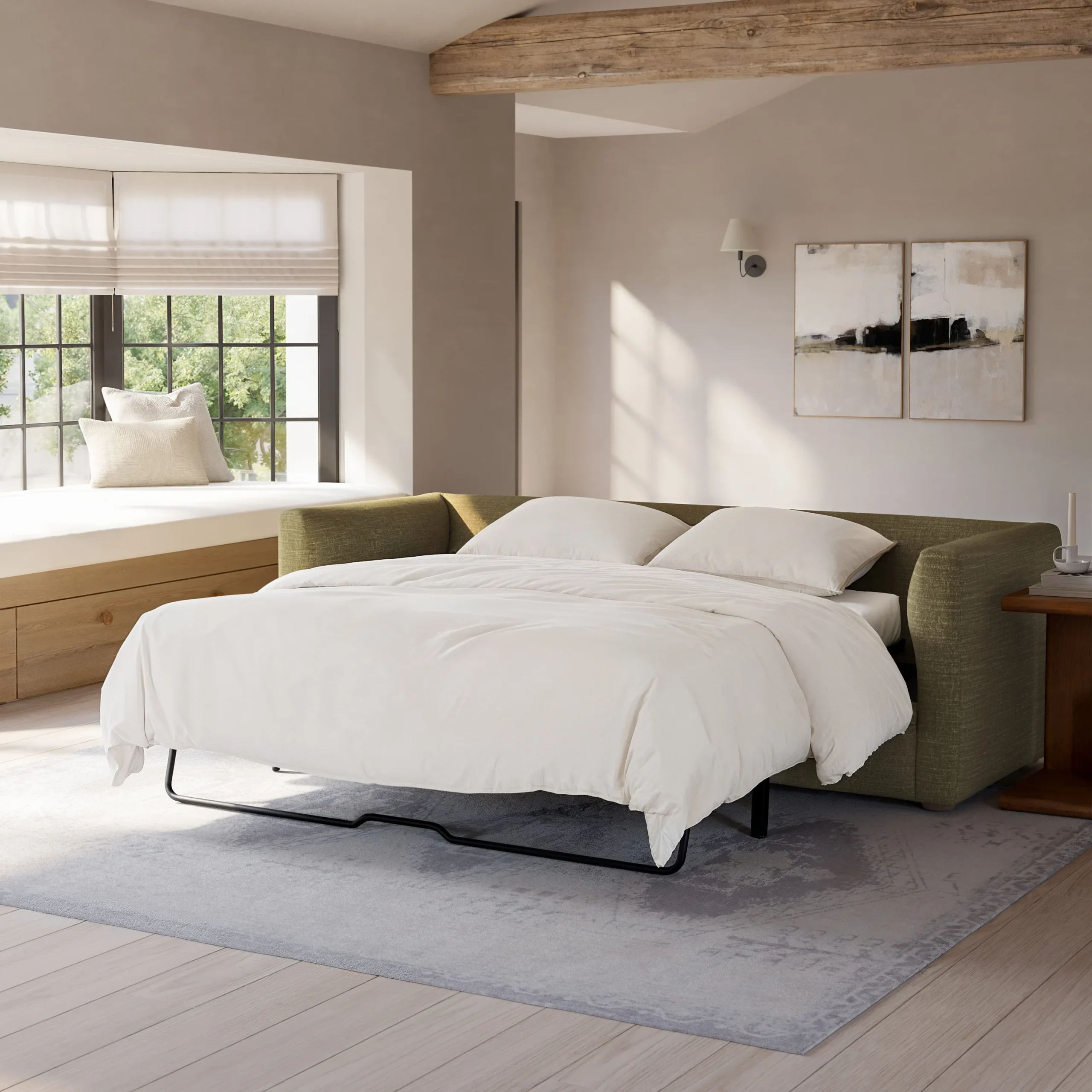 Marina 90_ Sofa Bed - Napa Moss - Image 2