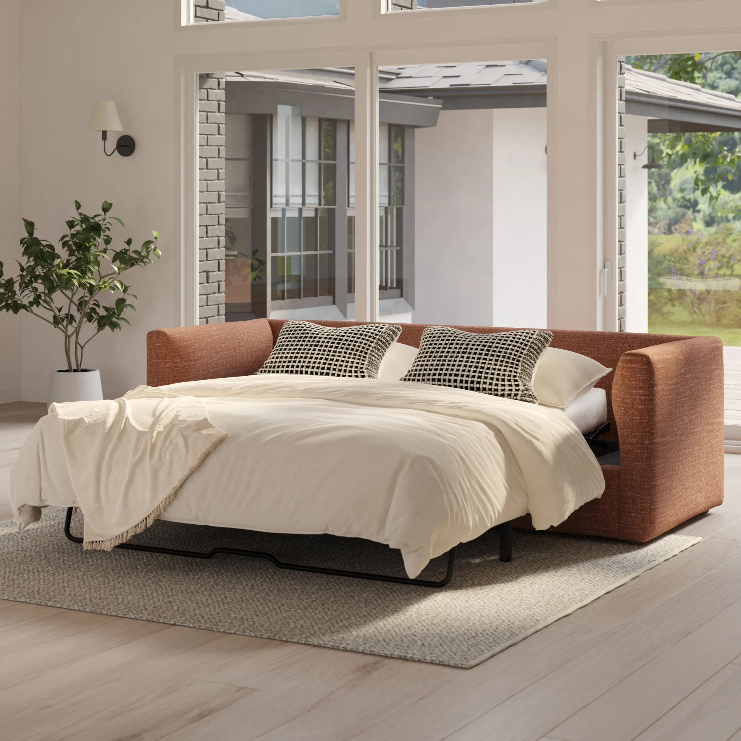 Marina 90_ Sofa Bed - Napa Rust - Image 2