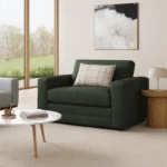 Riley 57.5_ Sleeper Chair - Green Wool Bouclé