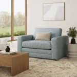 Riley 57.5_ Sleeper Chair - Silver Light Blue