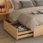 Leif King Storage Bed with Nightstands Set - White Oak