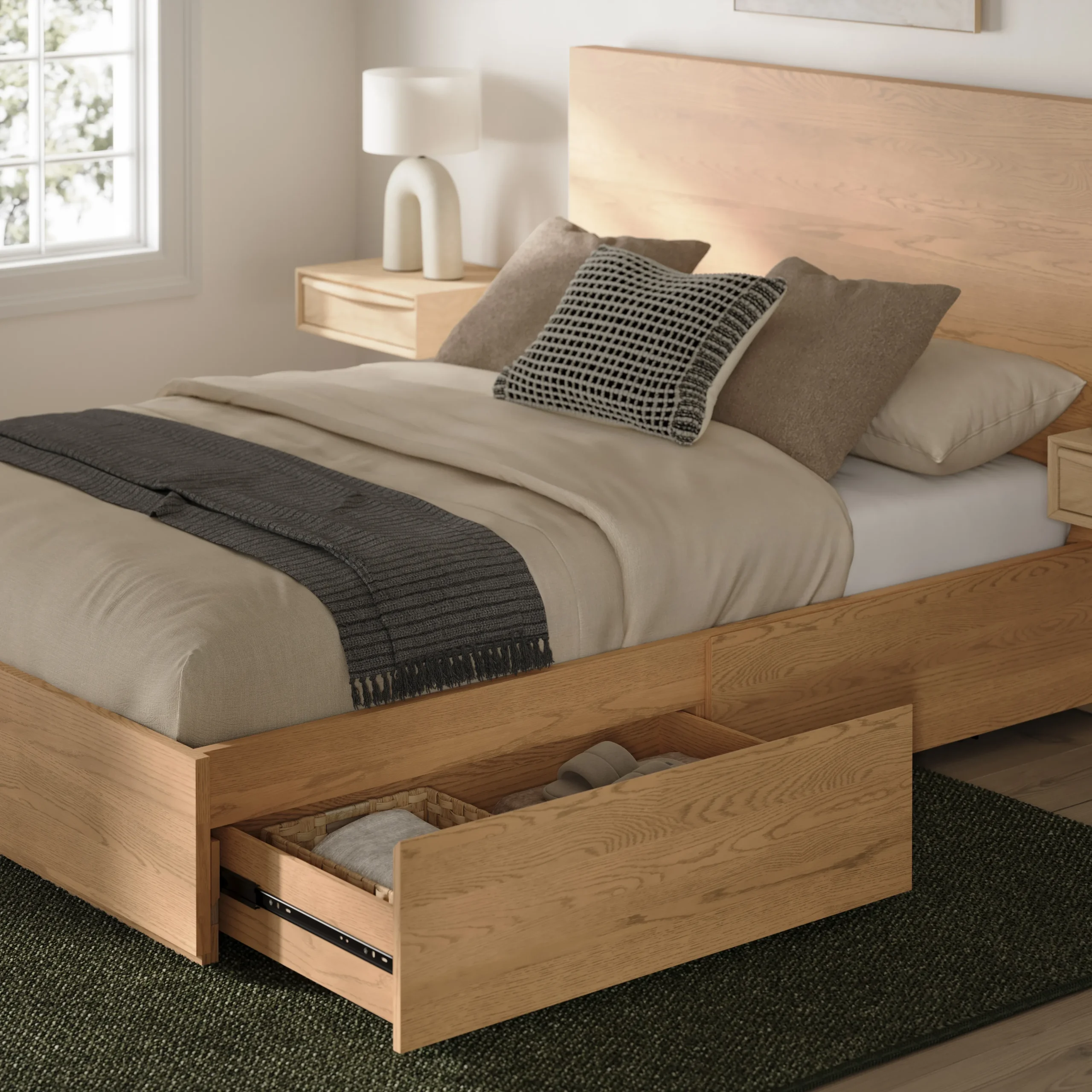 Leif Queen Storage Bed - White Oak - Image 13