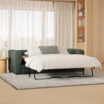 Riley 84_ Sofa Bed - Green Wool Bouclé