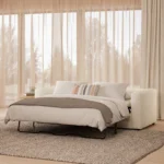 Riley 84_ Sofa Bed - Ivory Wool Bouclé
