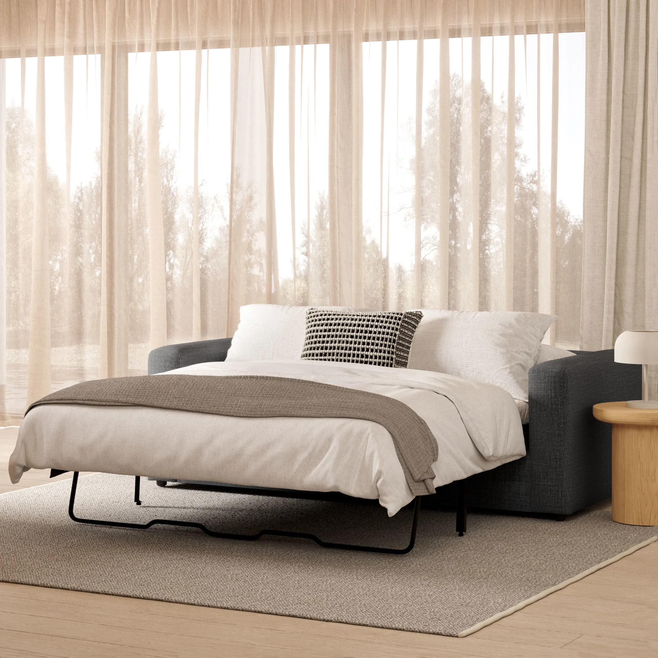 Riley 84_ Sofa Bed - Napa Charcoal - Image 2