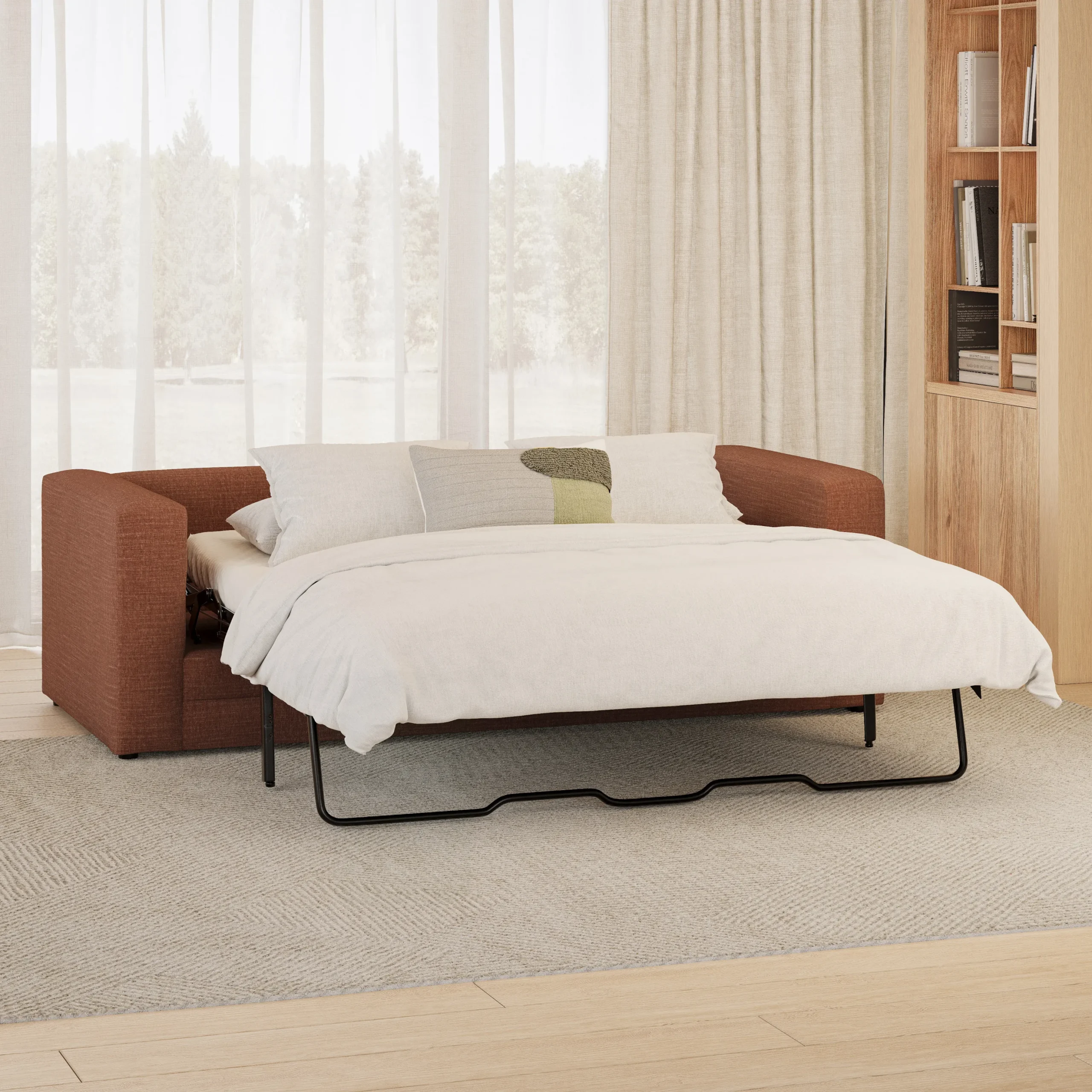 Riley 84_ Sofa Bed - Napa Rust - Image 2