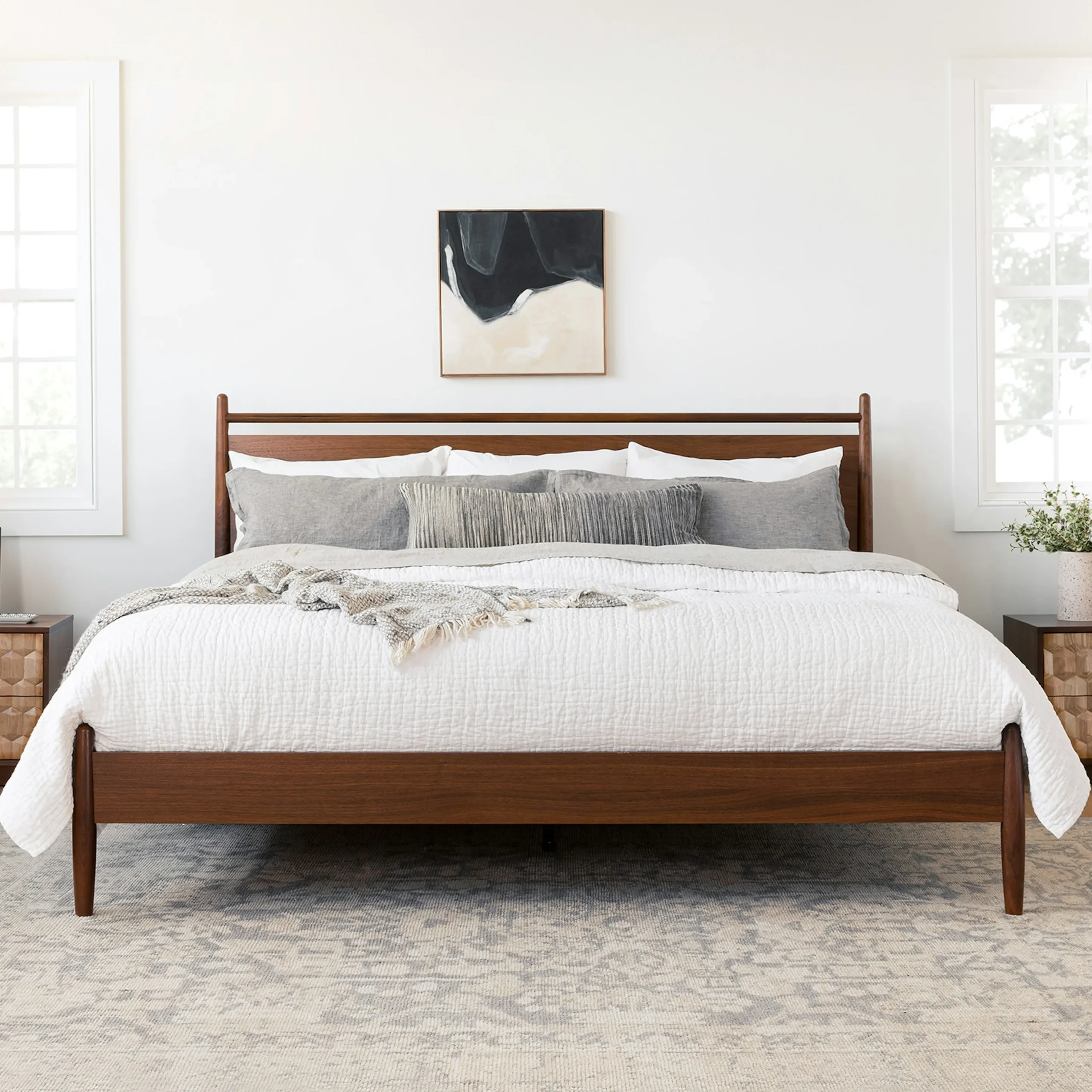 Lenia King Panel Bed - Walnut - Image 13