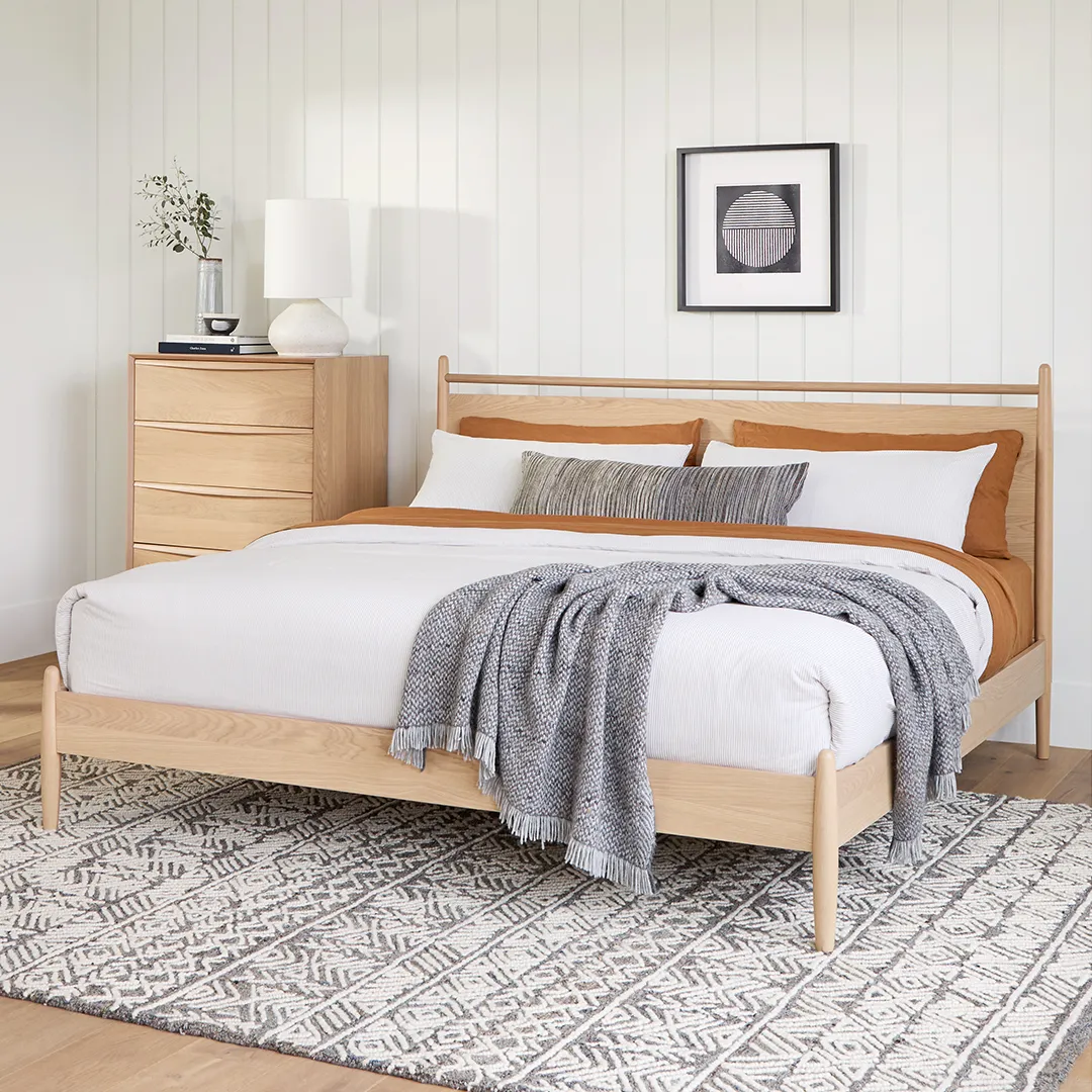Lenia King Panel Bed - White Oak - Image 13