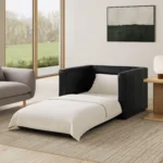 Sven 45.5_ Tufted Leather Sleeper Chair - Oxford Black