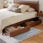 Lenia King Panel Storage Bed - Walnut