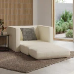 Sven 45.5_ Tufted Sleeper Chair - Ivory Wool Bouclé