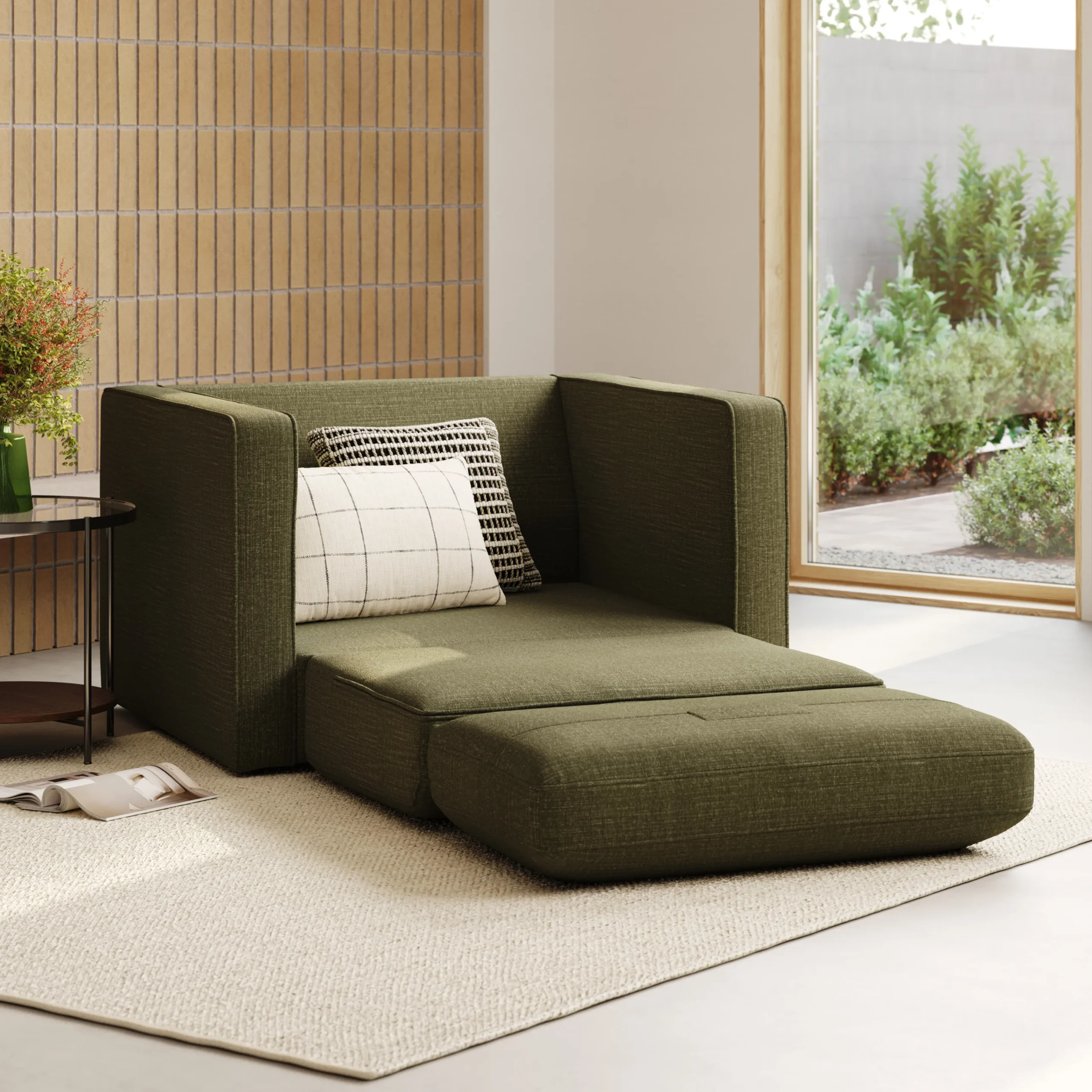 Sven 45.5_ Tufted Sleeper Chair - Napa Moss - Image 2