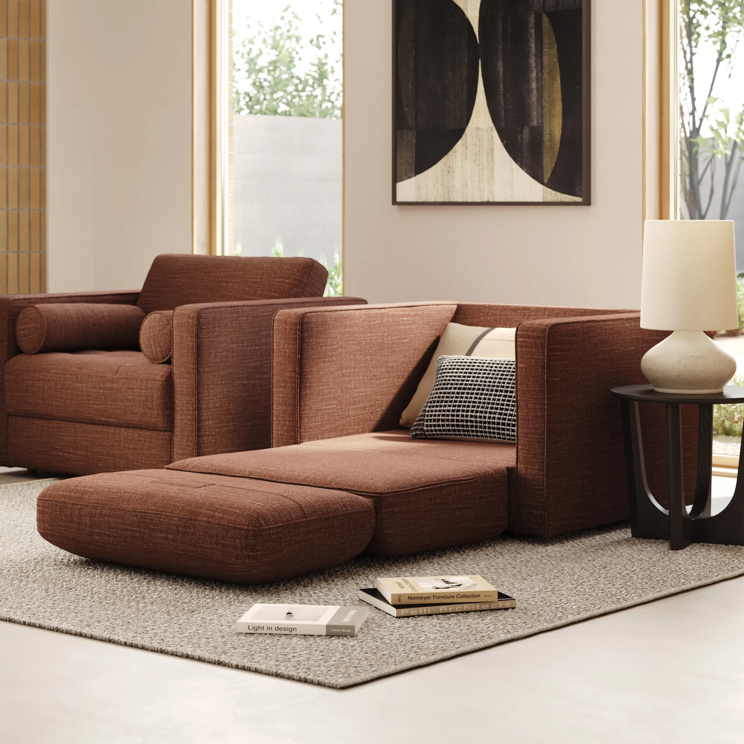 Sven 45.5_ Tufted Sleeper Chair - Napa Rust - Image 2
