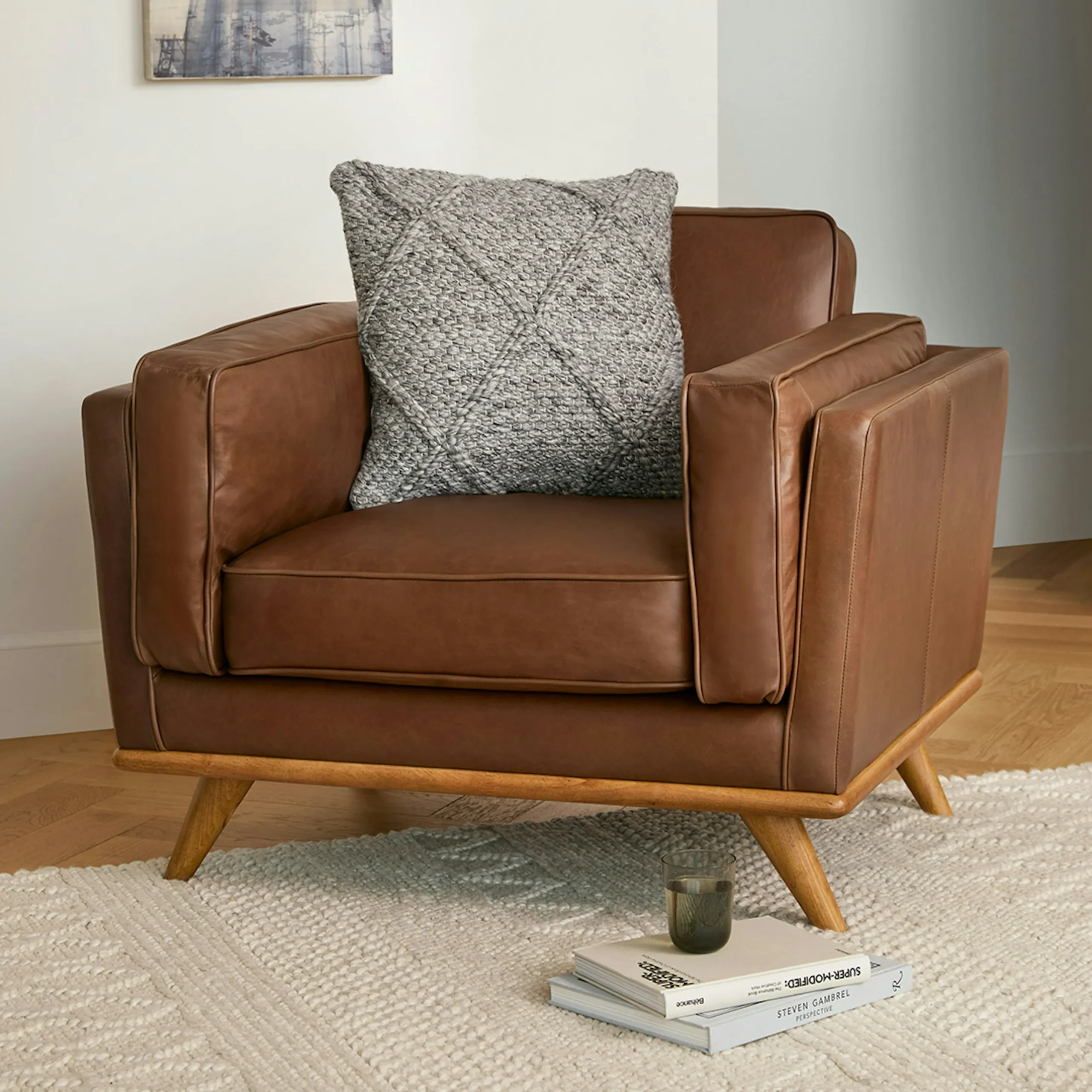 Timber 41_ Leather Lounge Chair - Charme Chocolat