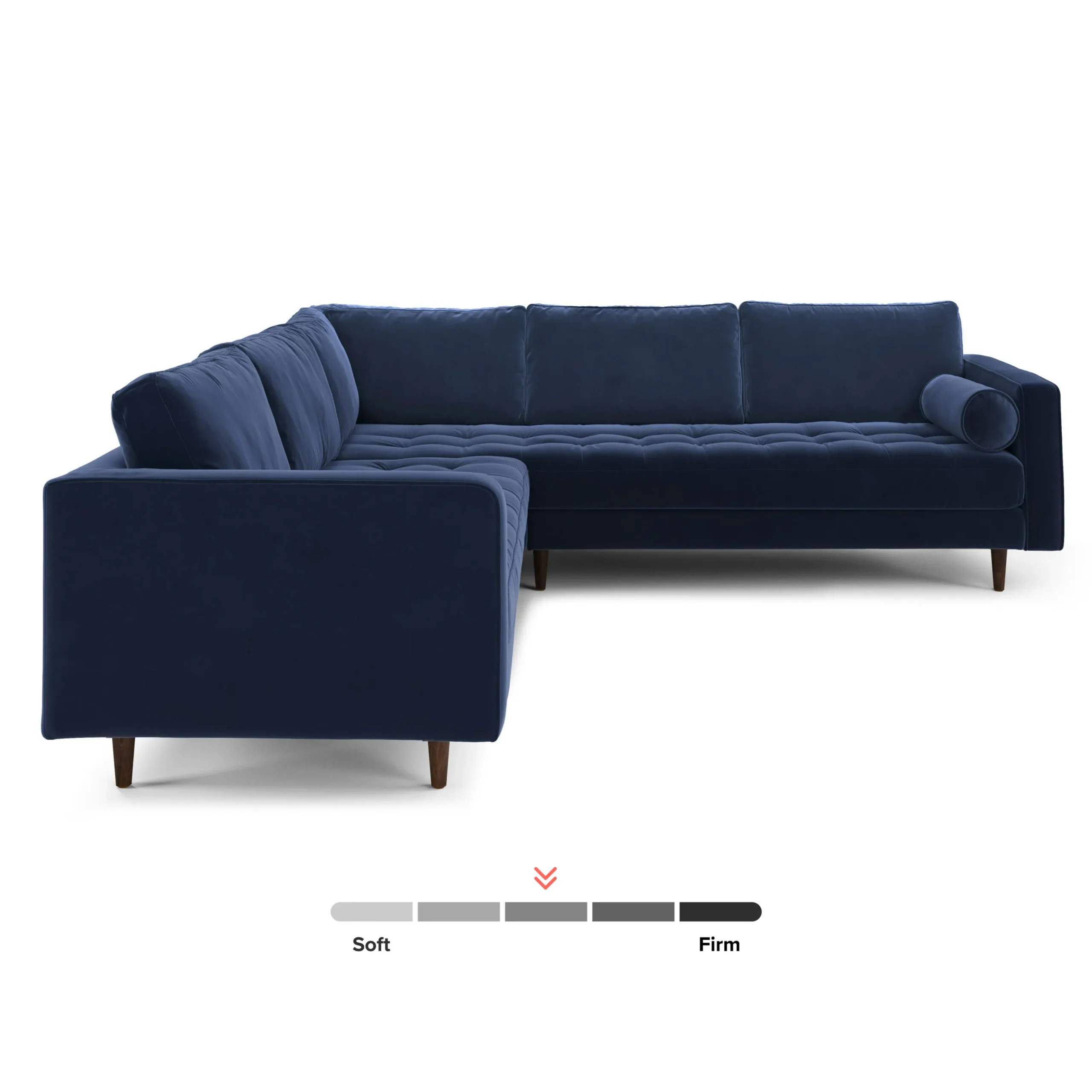 Sven 107_ Tufted Velvet Corner Sectional - Plush Cascadia Blue - Image 3