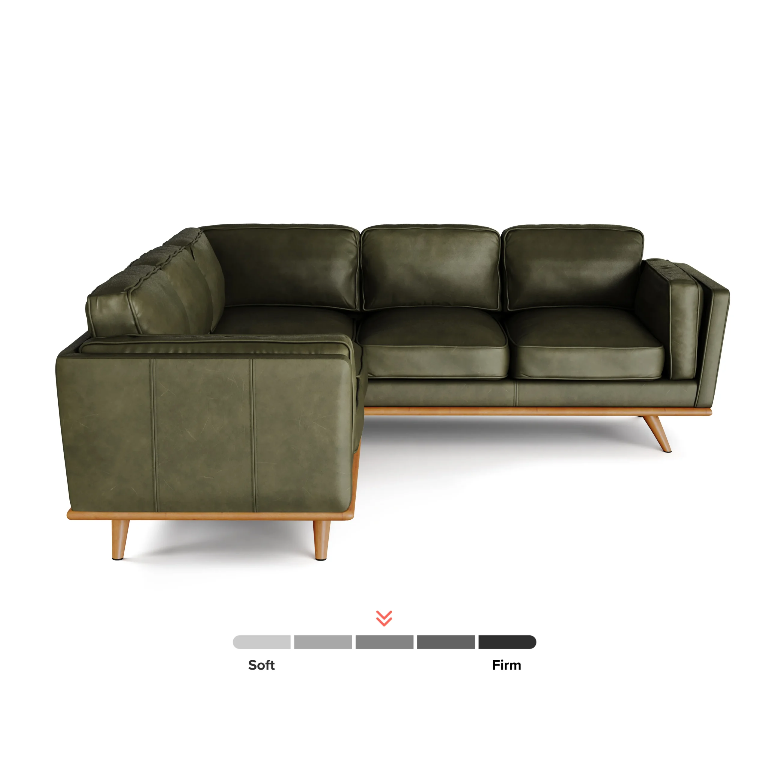 Timber 93_ Leather Corner Sectional - Charme Green - Image 3