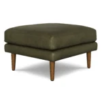 Burrard 29_ Leather Ottoman - Charme Green