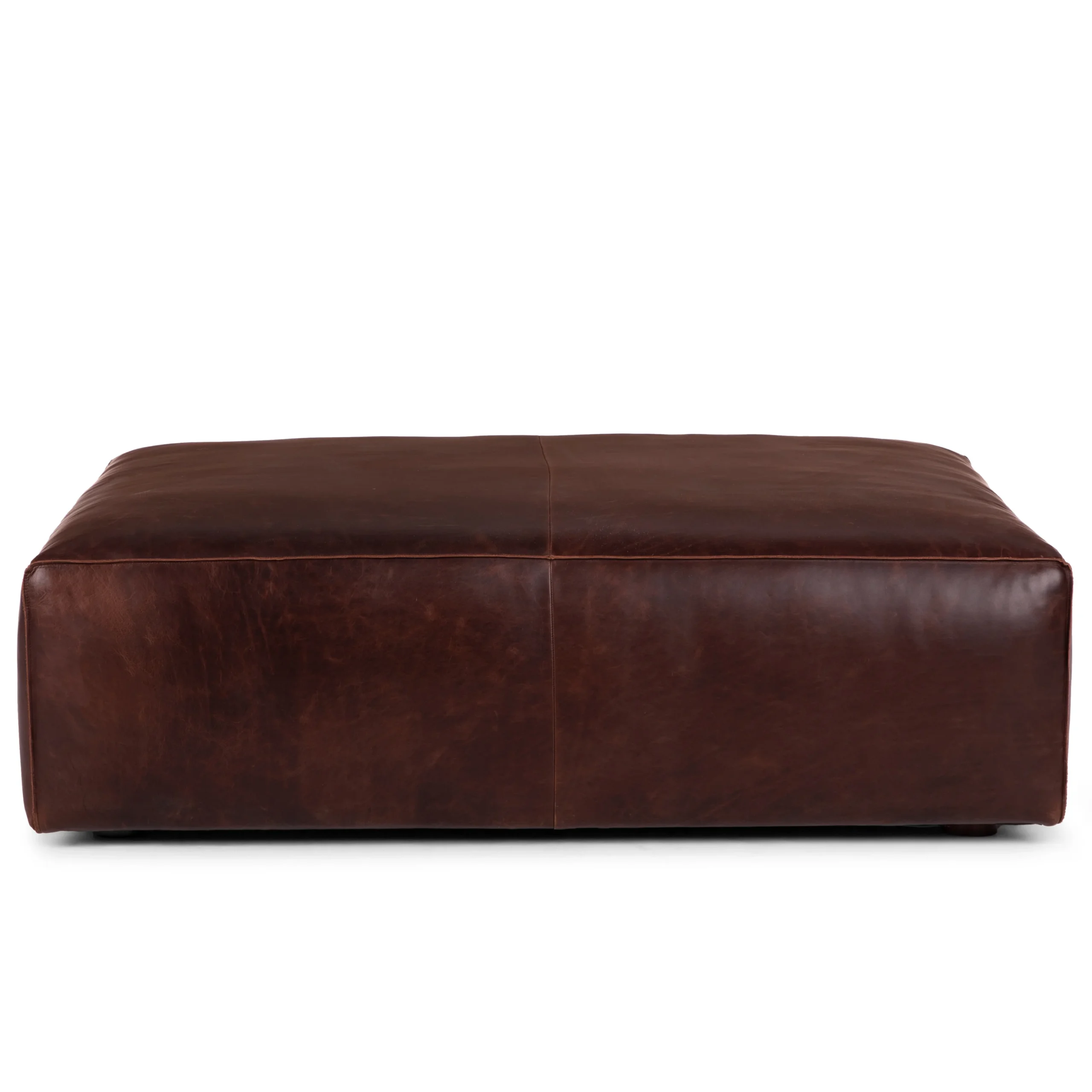 Cigar 47_ Leather Ottoman - Indiana Brown - Image 7