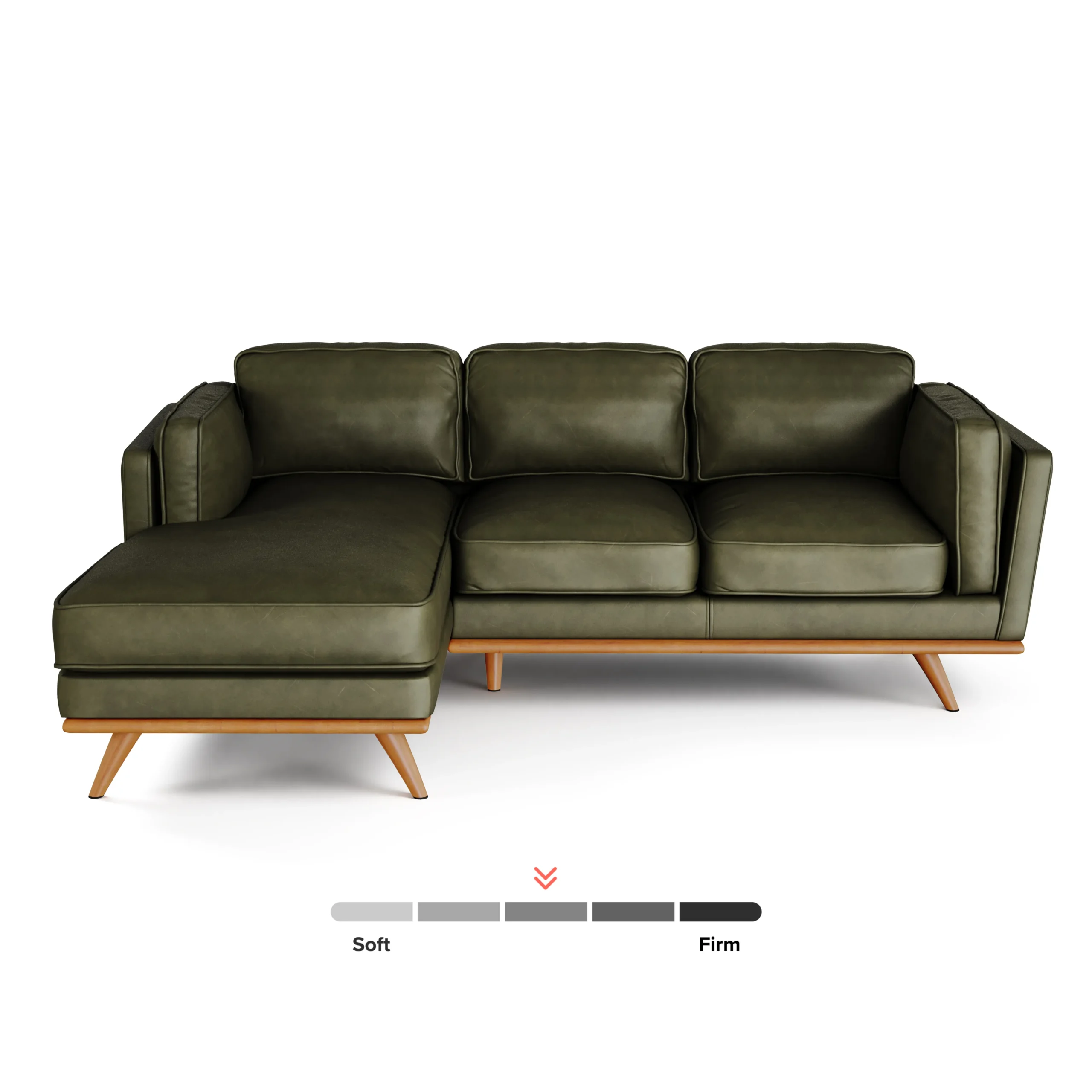 Timber 93_ Leather Left Sectional - Charme Green - Image 3