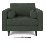 Sven 42_ Tufted Lounge Chair - Green Wool Bouclé