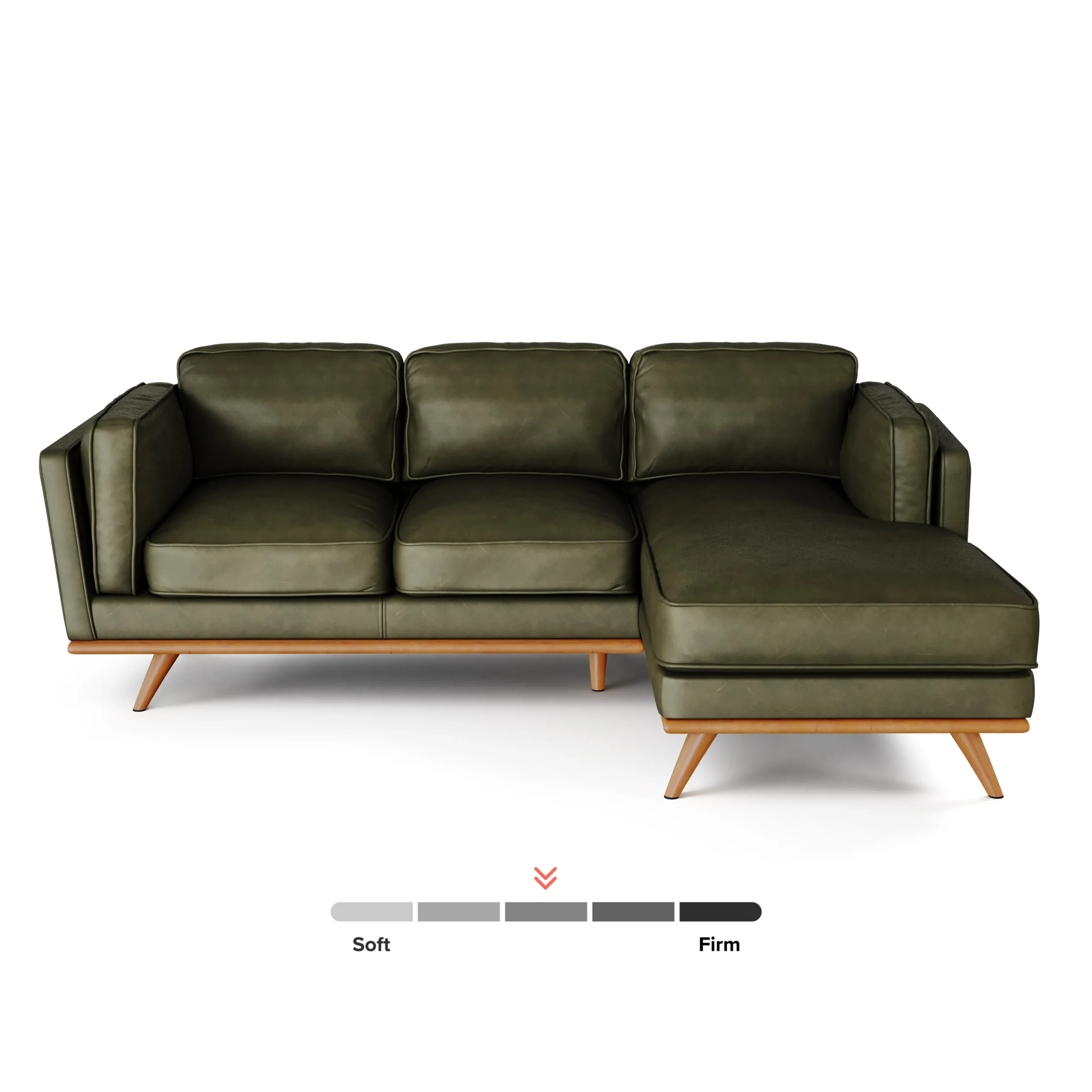 Timber 93_ Leather Right Sectional - Charme Green - Image 3