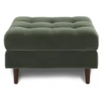 Sven 30_ Velvet Ottoman - Plush Pacific Green