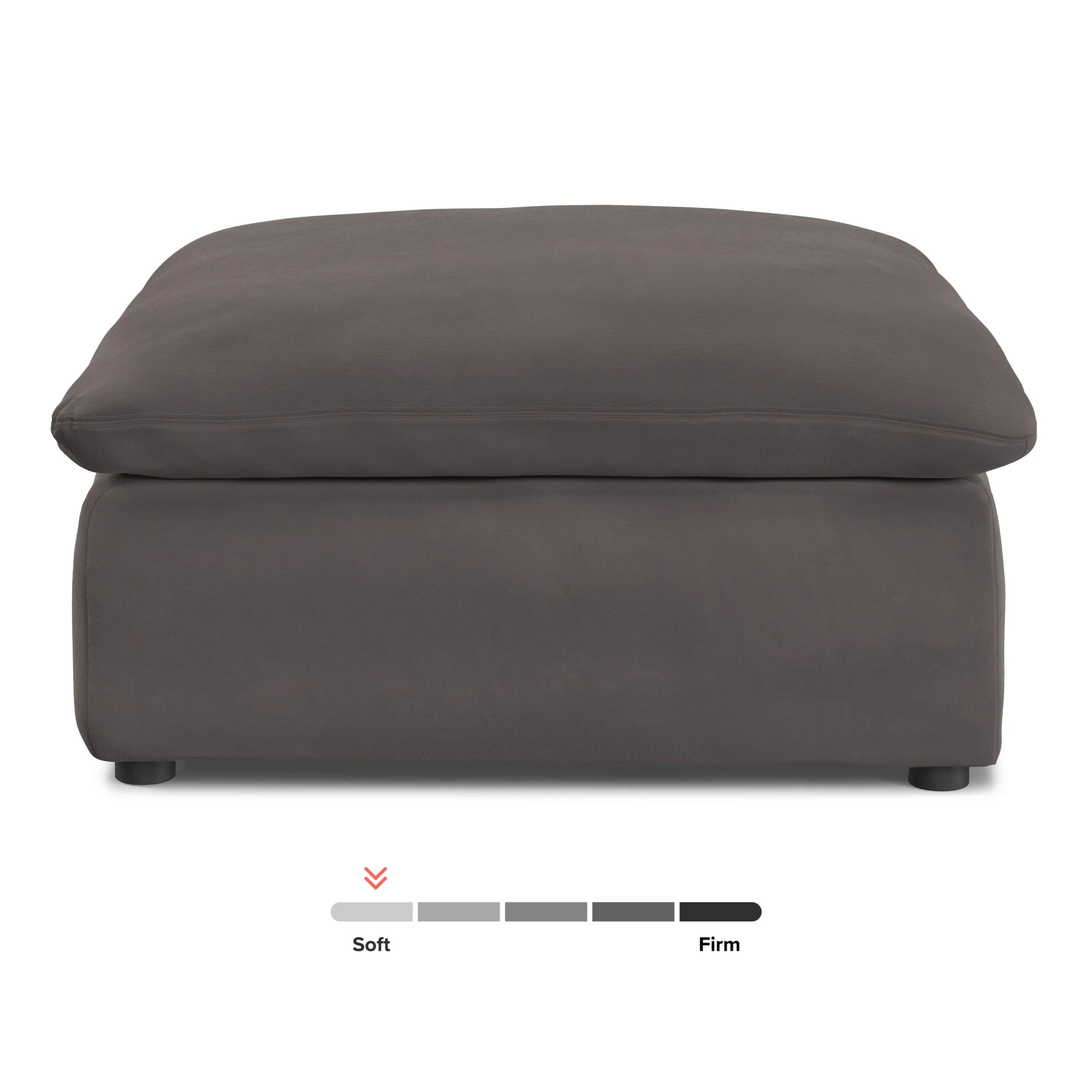 Leigh 41_ Velvet Ottoman - Hale Warm Gray - Image 3