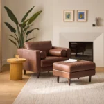 Sven 30_ Leather Ottoman - Taos Brown