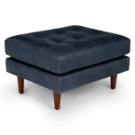 Sven 30_ Leather Ottoman - Oxford Blue