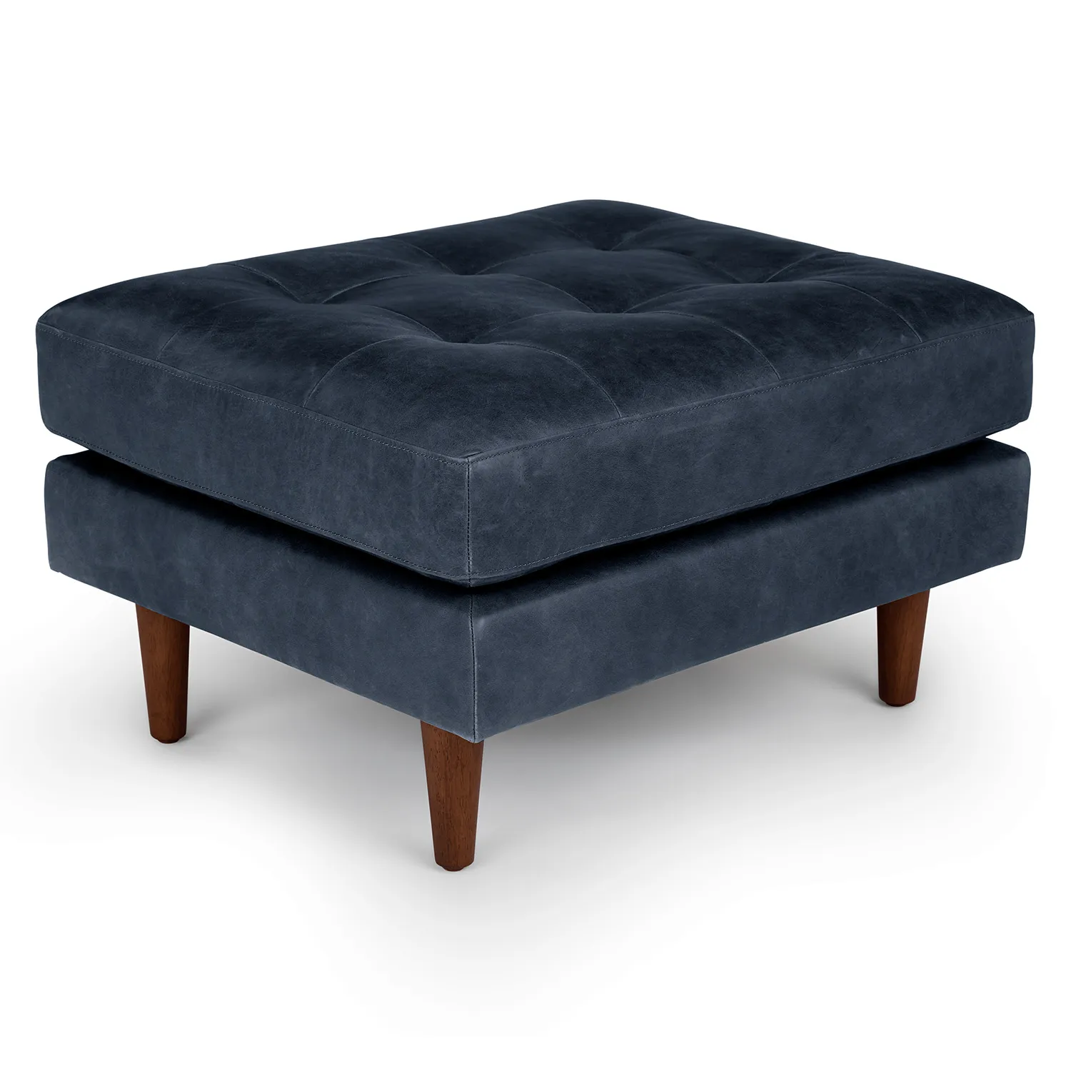 Sven 30_ Leather Ottoman - Oxford Blue - Image 12